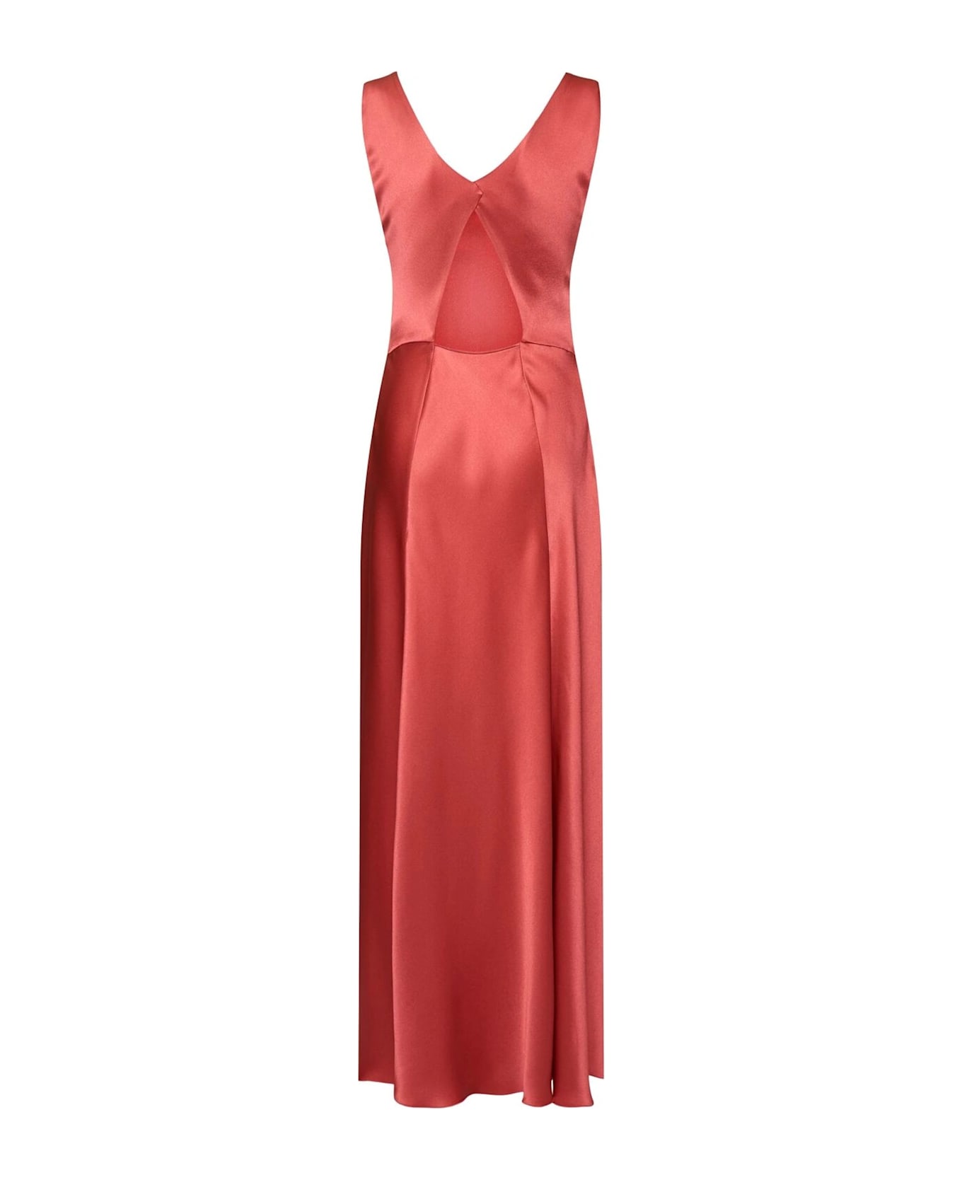Alberta Ferretti Silk Gown - Coral Red