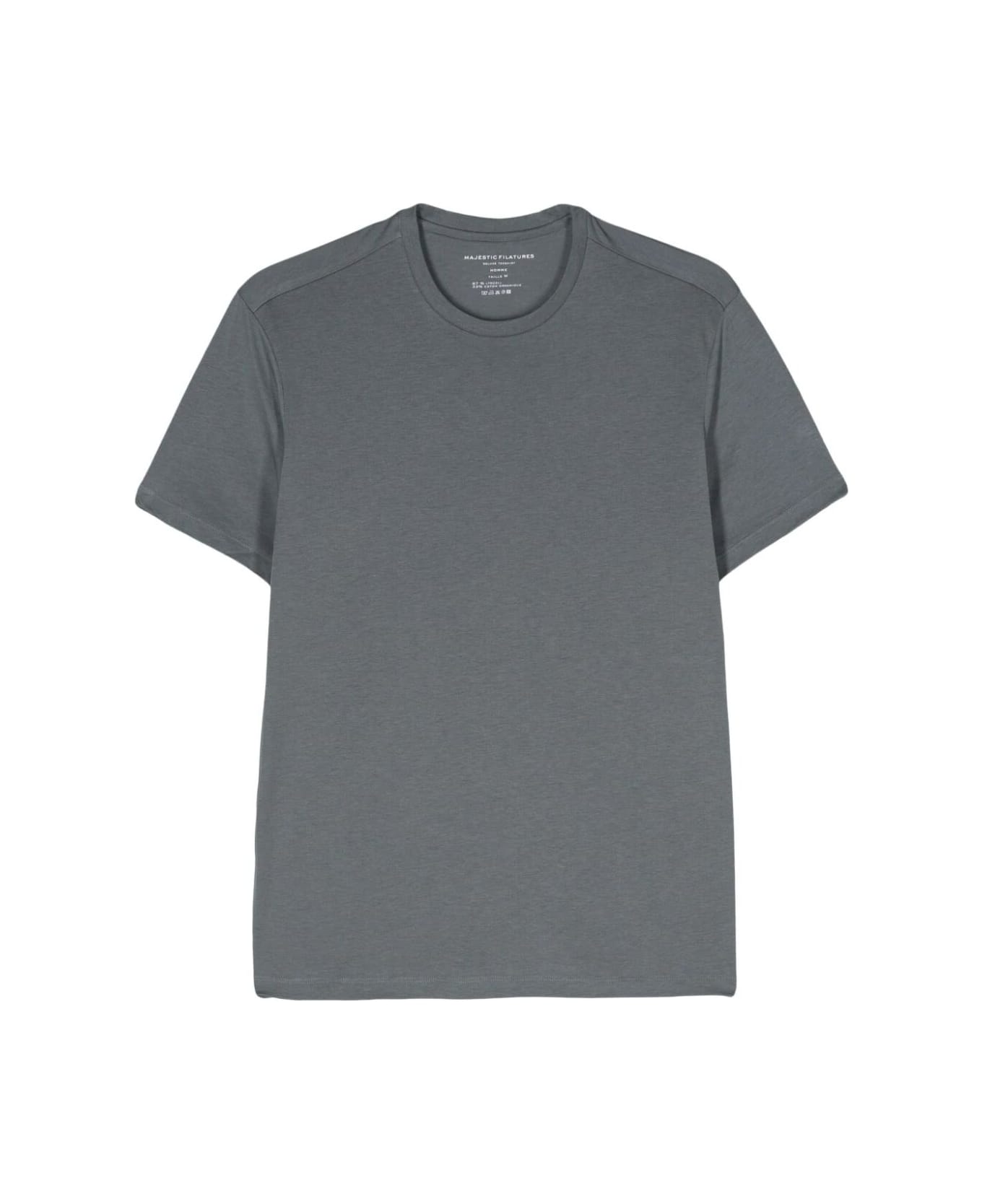 Majestic Filatures Short Sleeve Round Neck T-shirt - Grey Blue