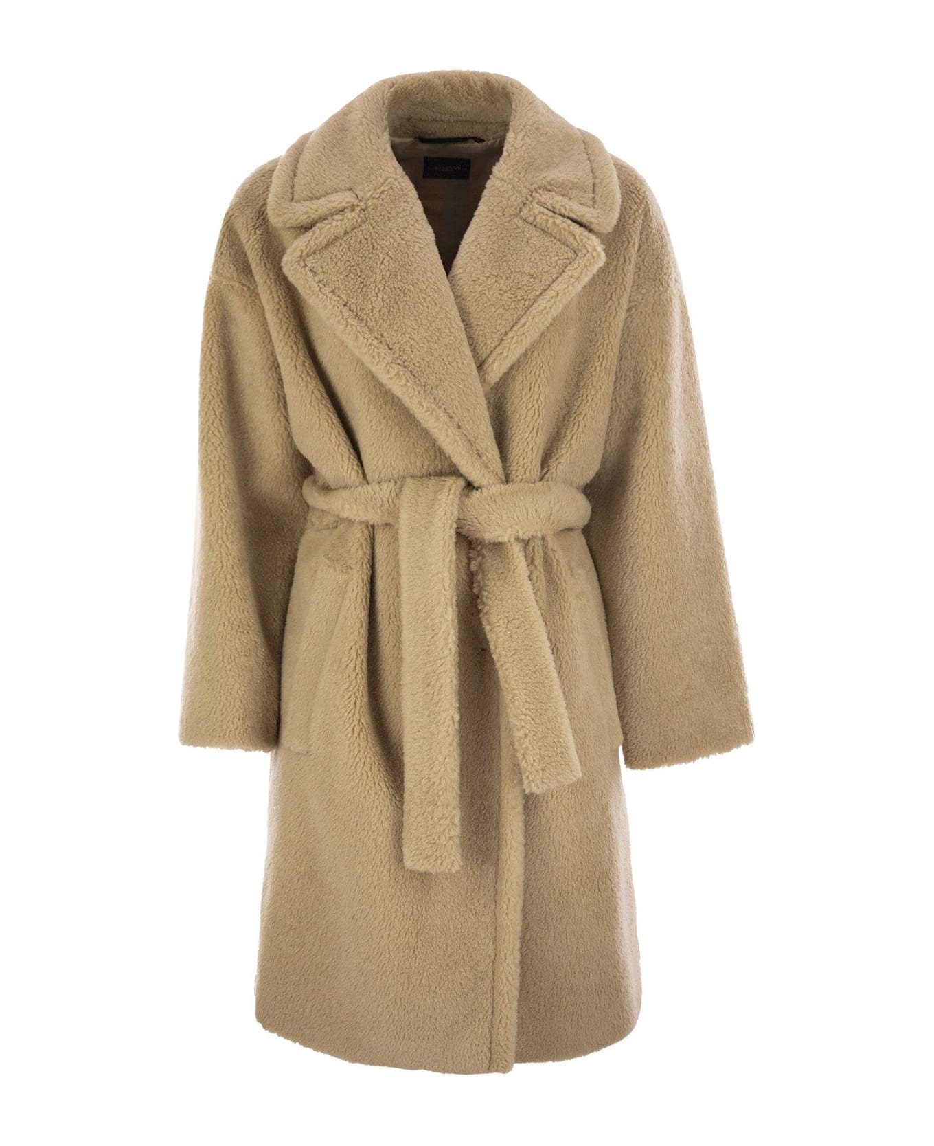 Weekend Max Mara Belted Long-sleeved Coat - Beige