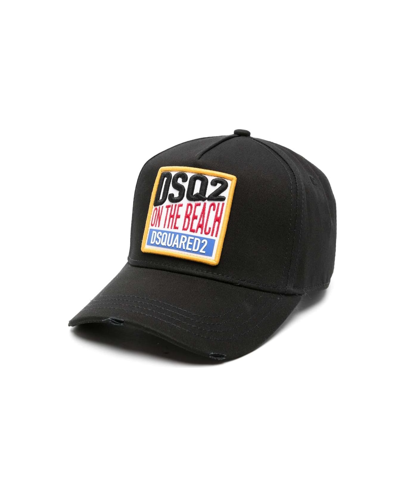 Dsquared2 Black Baseball Hat With Dsq2 On The Beach Patch - Black