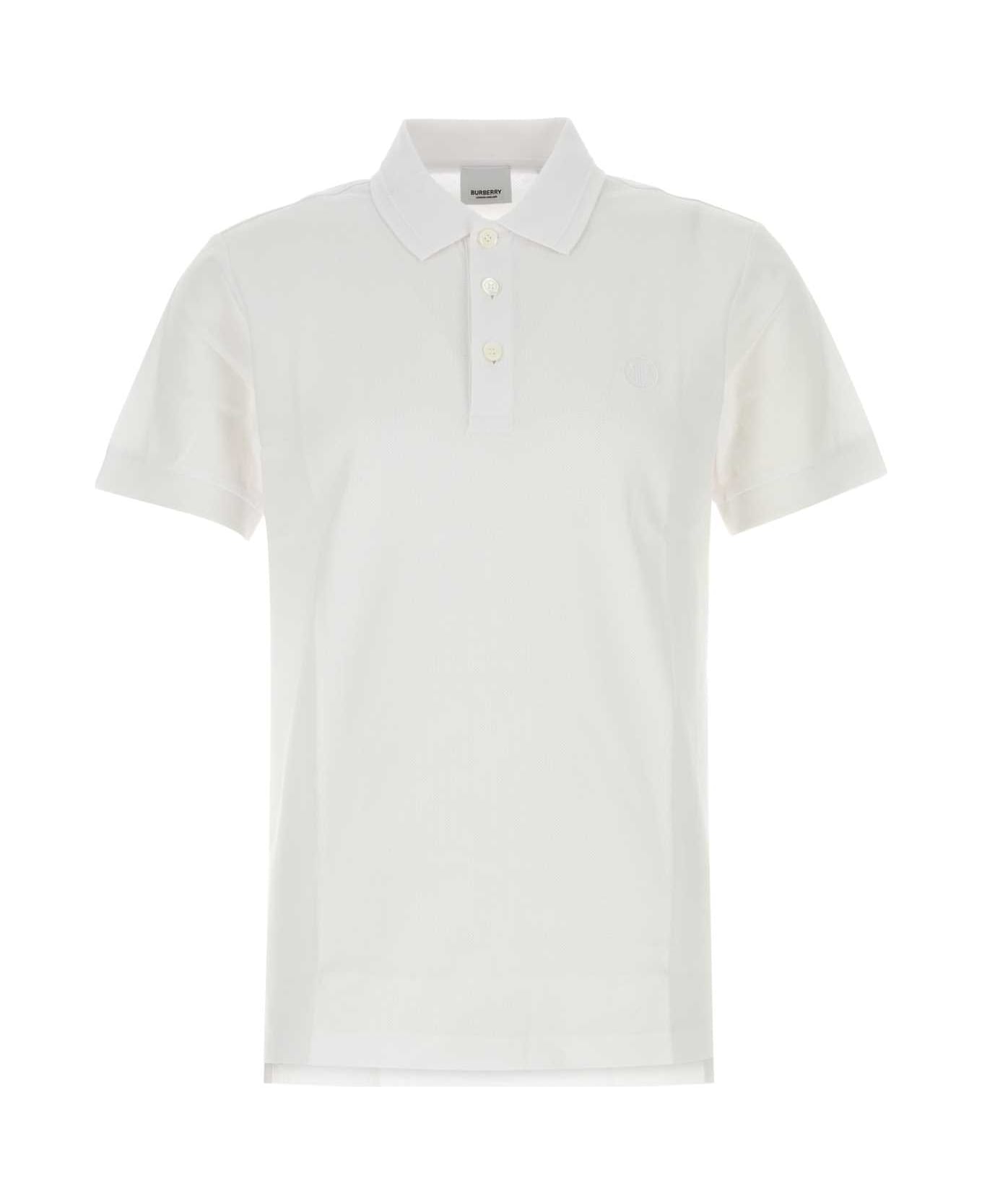 Burberry White Piquet Polo Shirt - A1464
