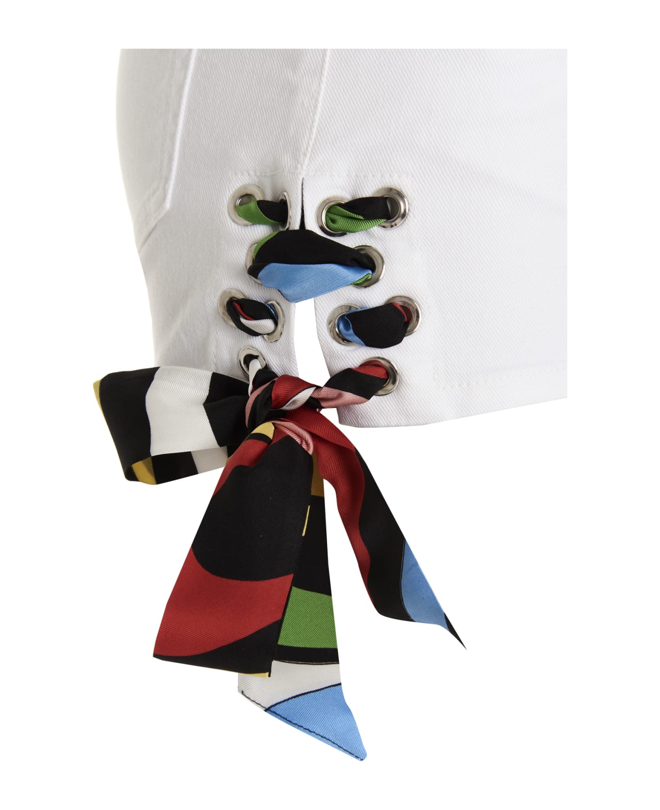 Pucci Printed Bow Denim Shorts - White