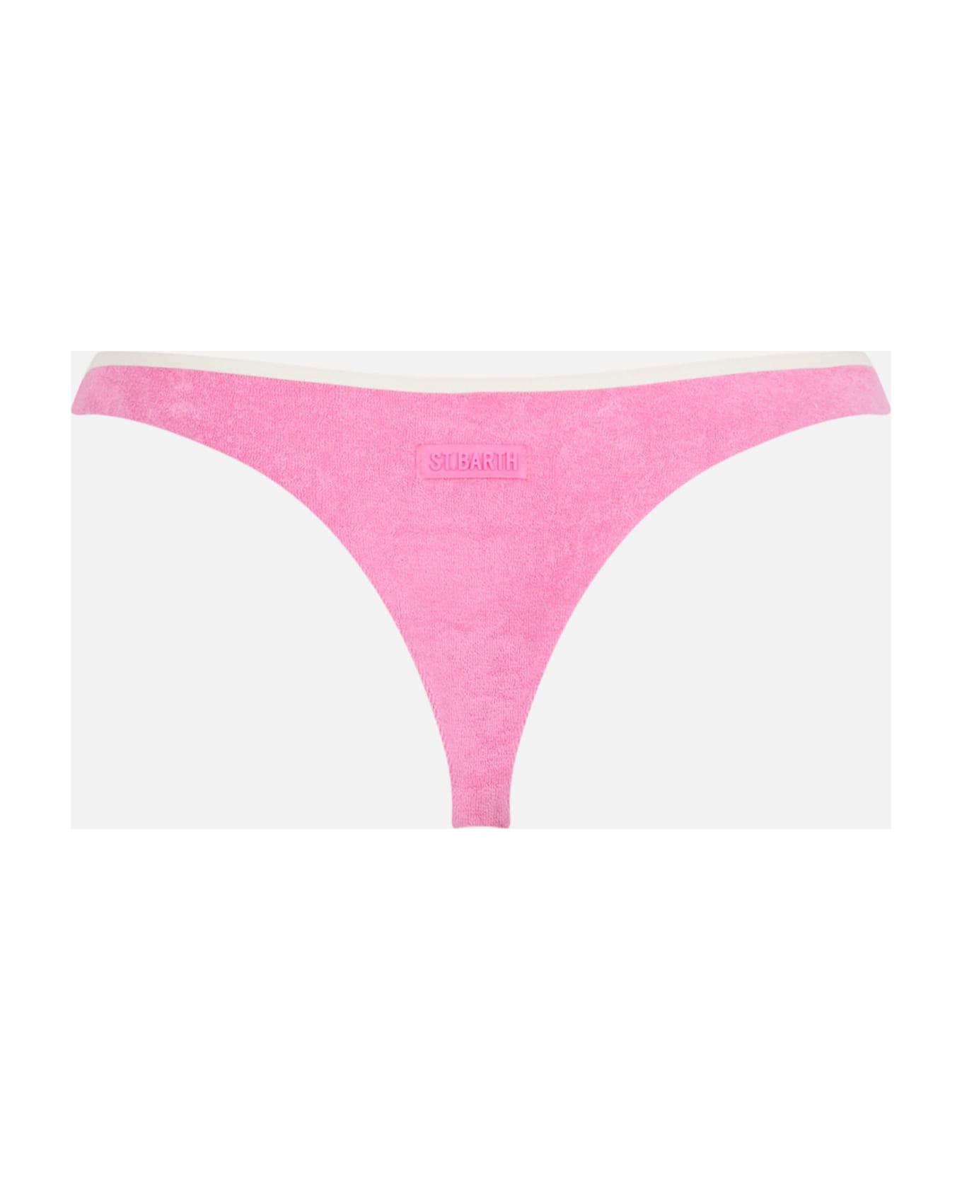 MC2 Saint Barth Woman Terry Cheeky Swim Briefs Naomi With Piping - PINK