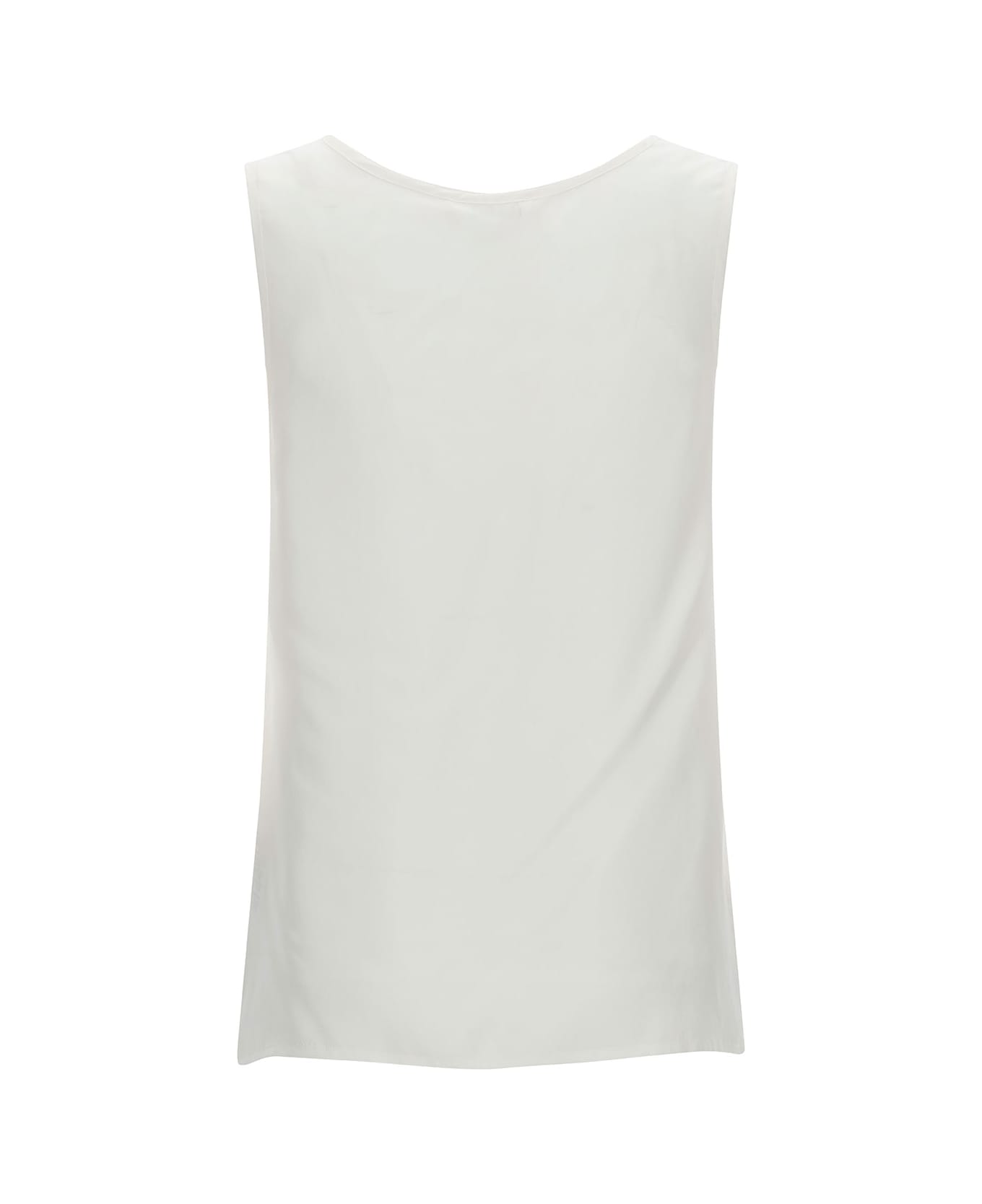 Parosh White Tank Top With Plunging U Neckline In Polyamide Woman - White