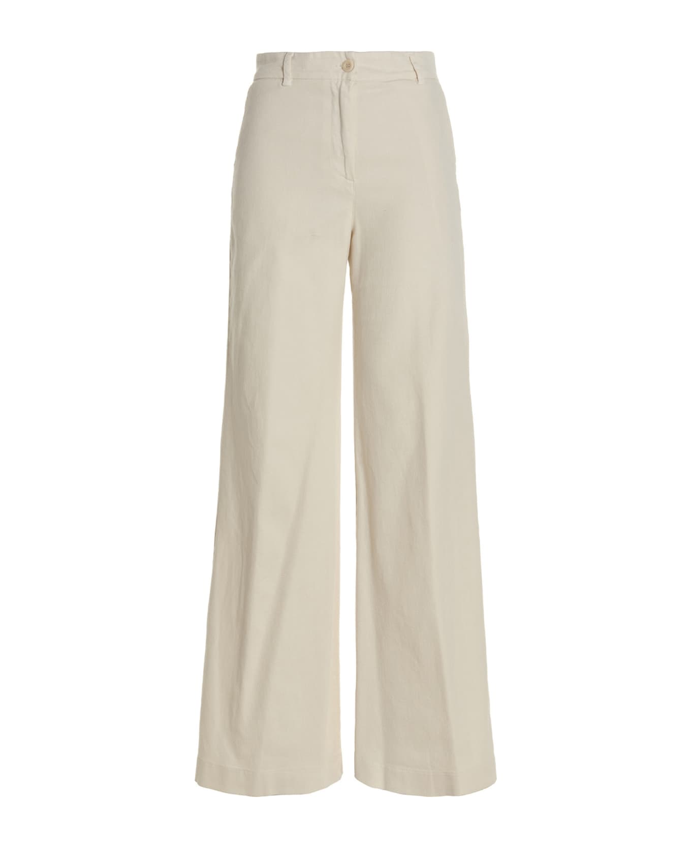(nude) Wide Leg Jeans - White