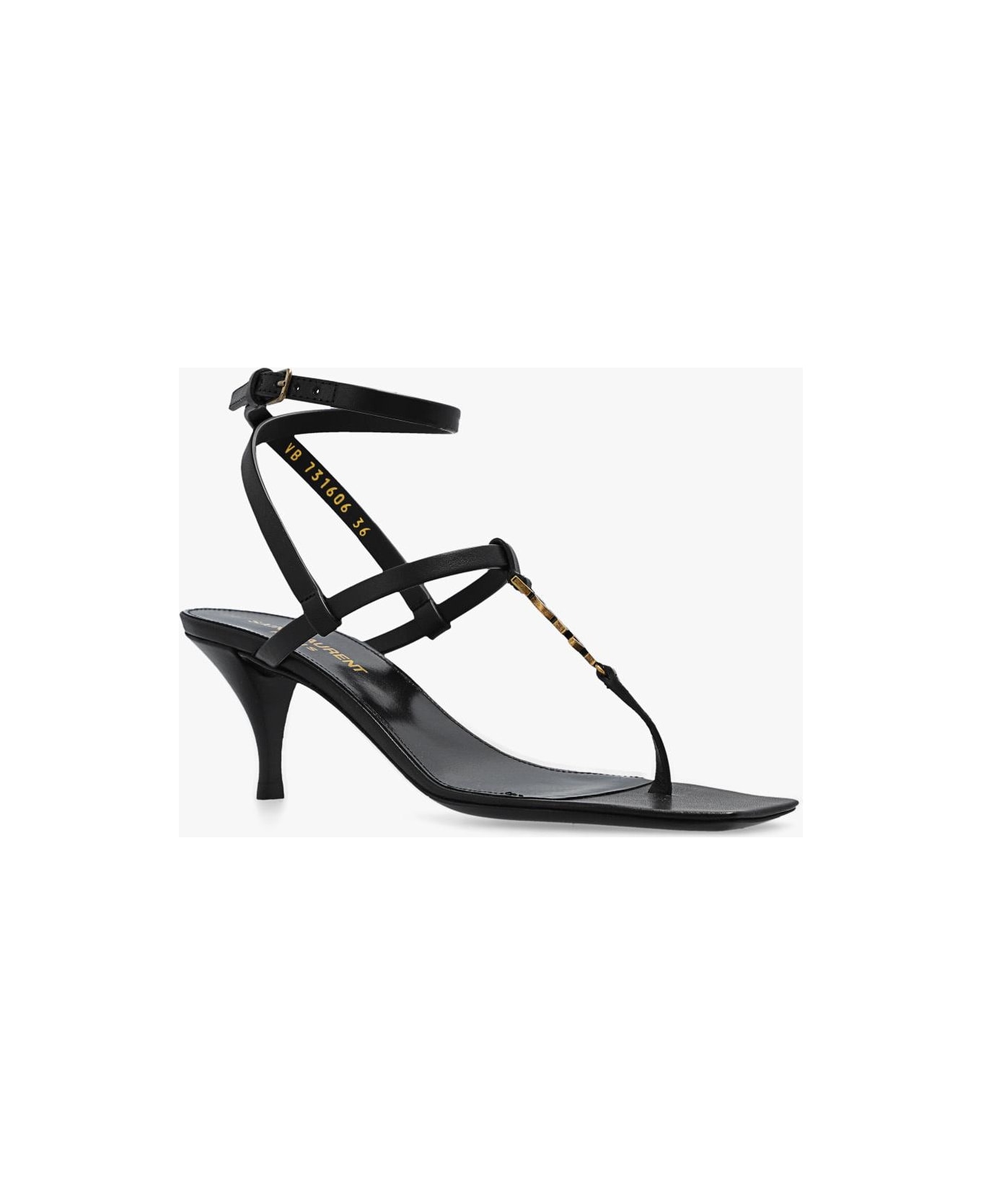 Saint Laurent 'cassandra' Heeled Sandals - Black サンダル