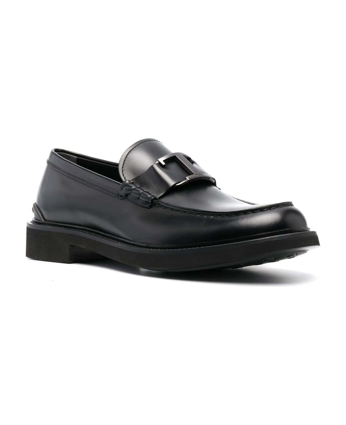 Tod's Black T Timeless Leather Loafers - Nero
