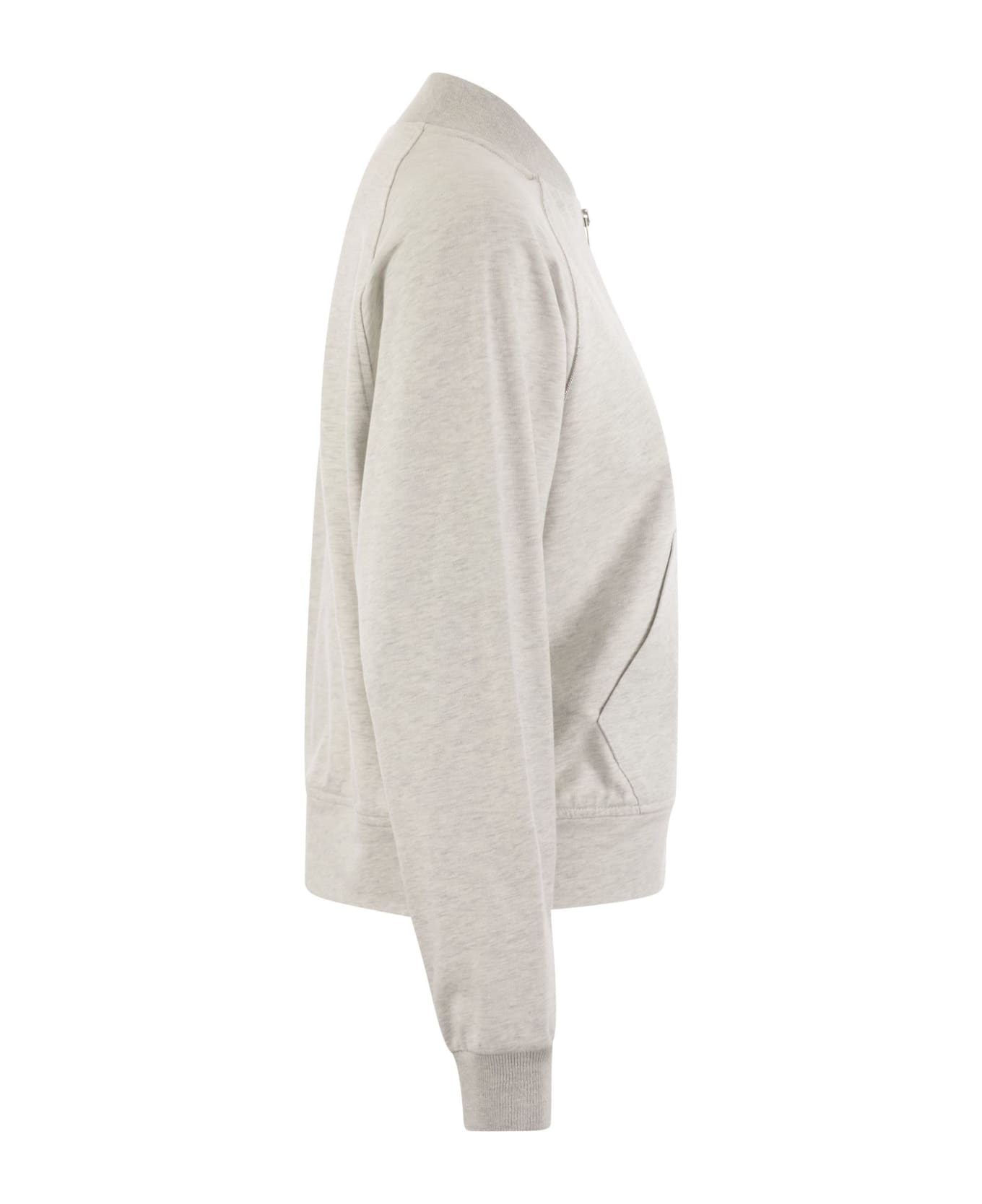 Peserico Sweatshirt In Cotton Mélange And Tricot Details - Grey ジャケット