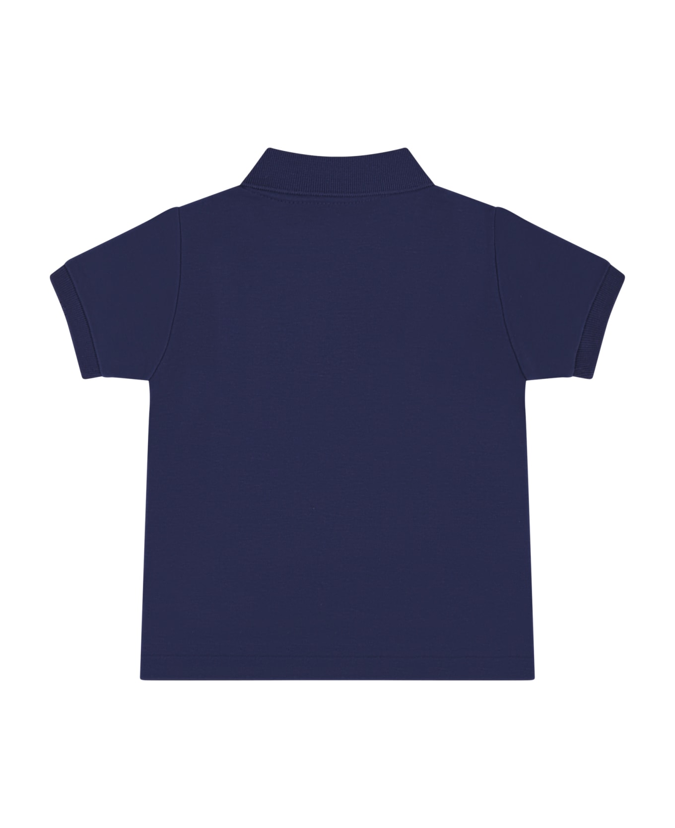 Ralph Lauren Blue Polo-shirt For Baby Boy With Iconic Red Pony - Blue