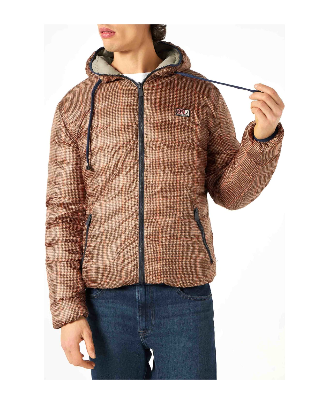 MC2 Saint Barth Man Double Face Beige Down Jacket Courchevel - WHITE
