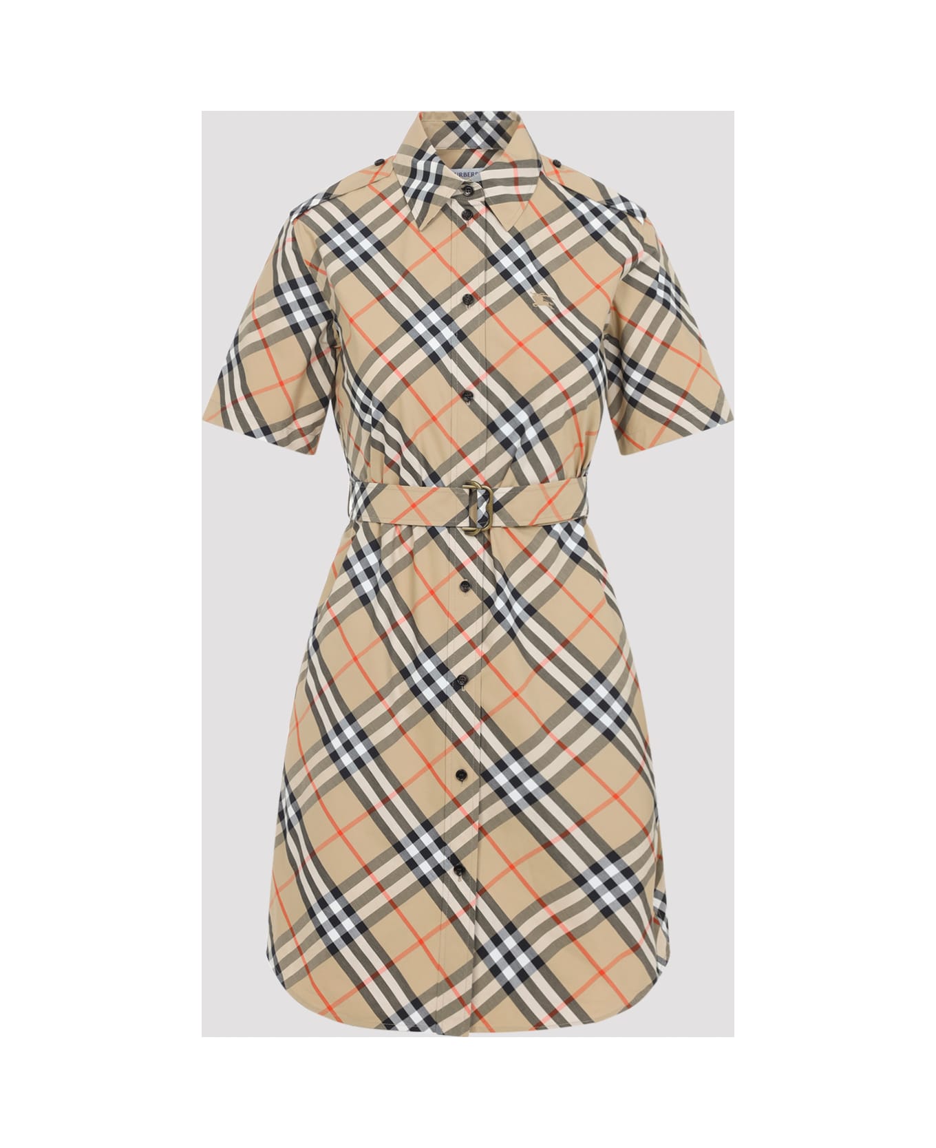 Burberry Check Midi Dress - Sand Ip Check