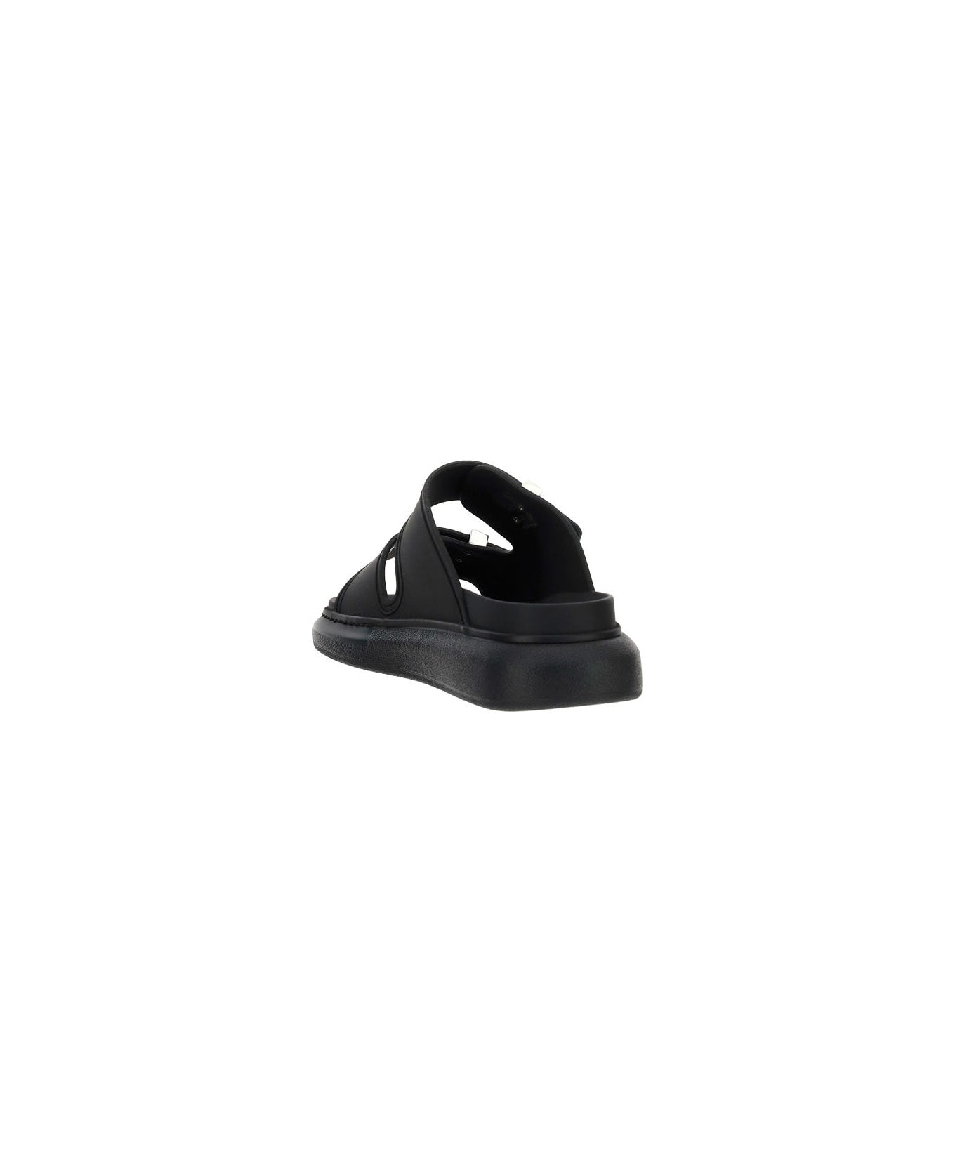 Alexander McQueen Double-strap Rubber Sandals - Black