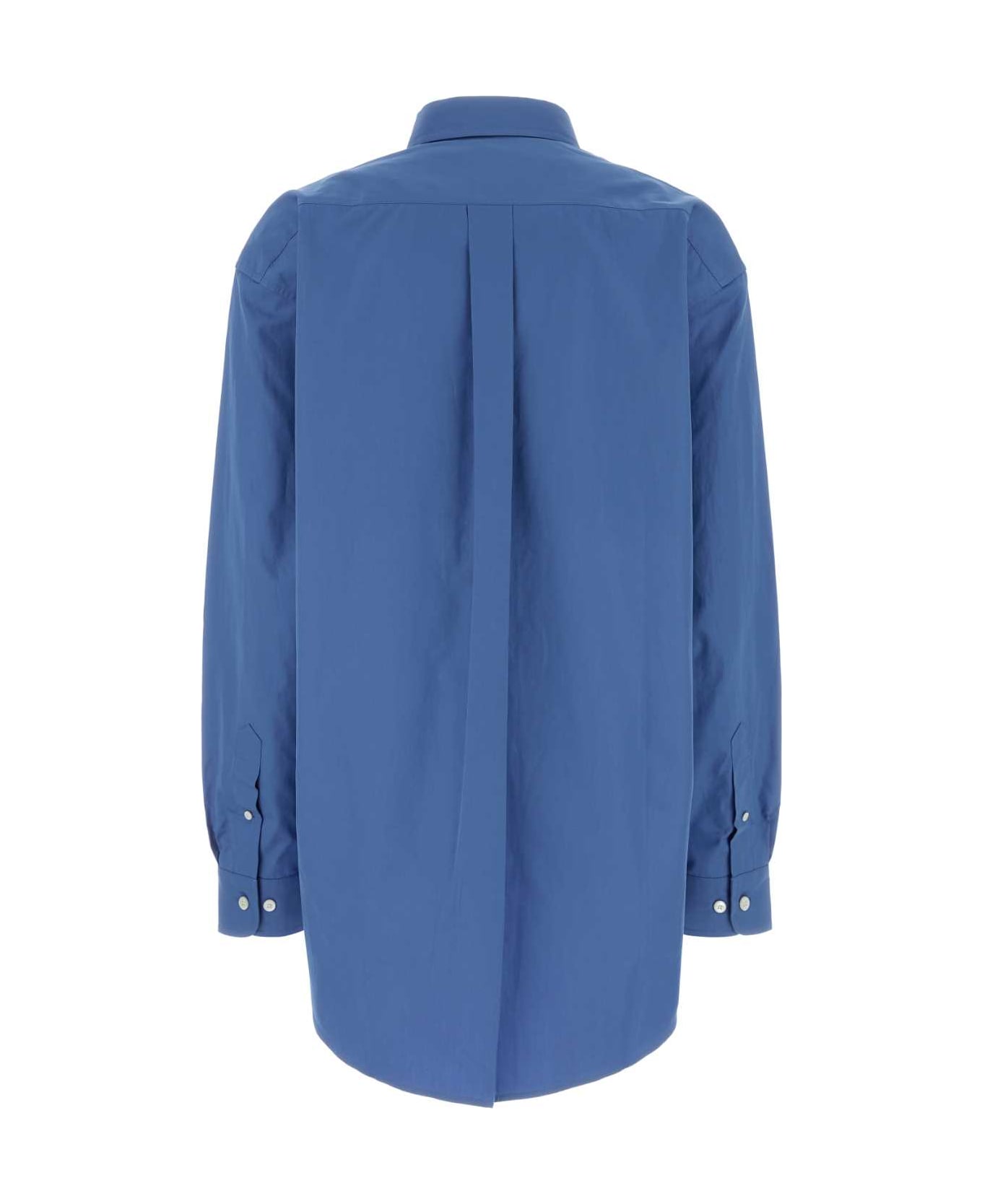 Miu Miu Cerulean Poplin Oversize Shirt - PERVINCA