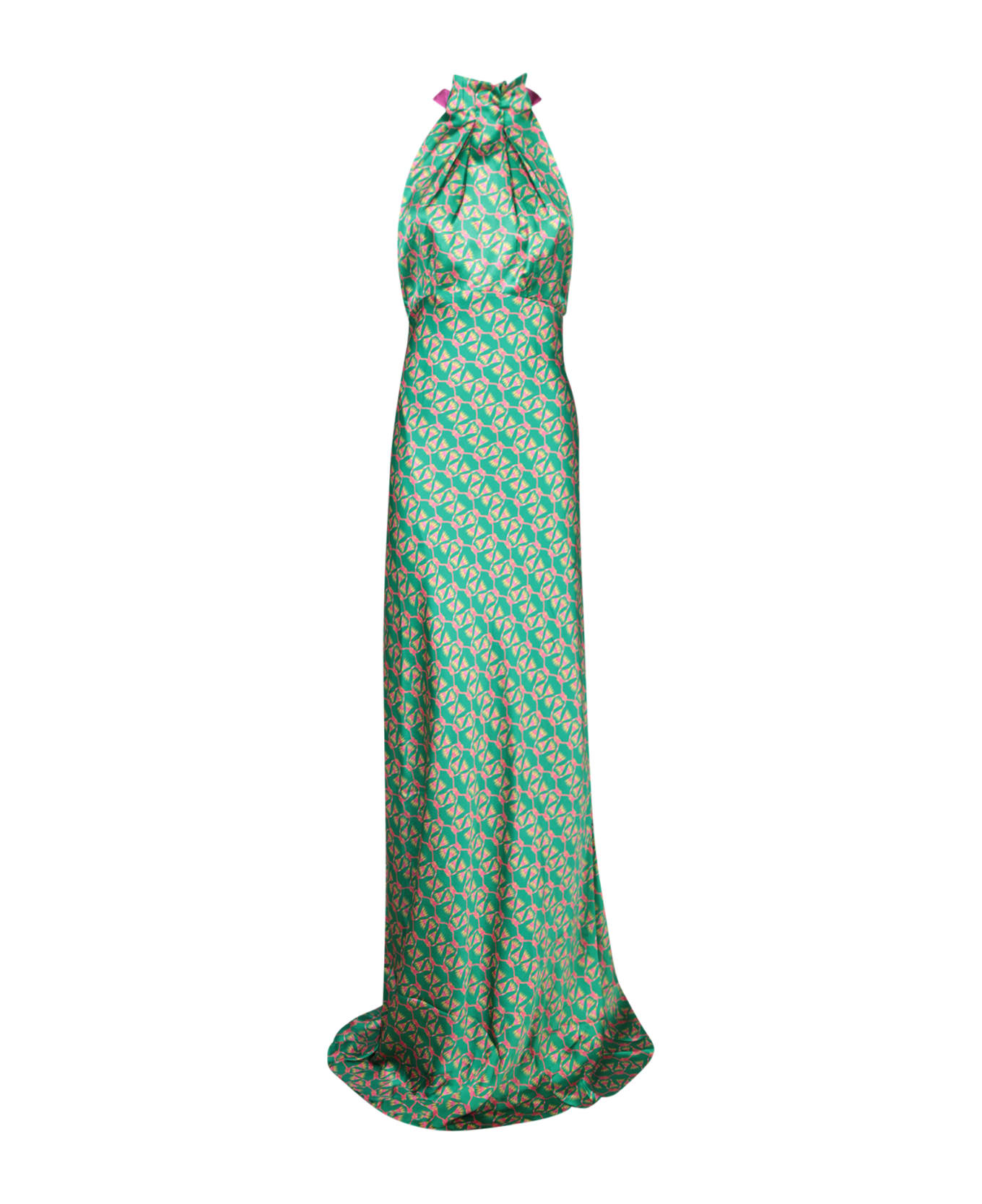 Saloni Emerald Green Halter Long Dress - Green ワンピース＆ドレス