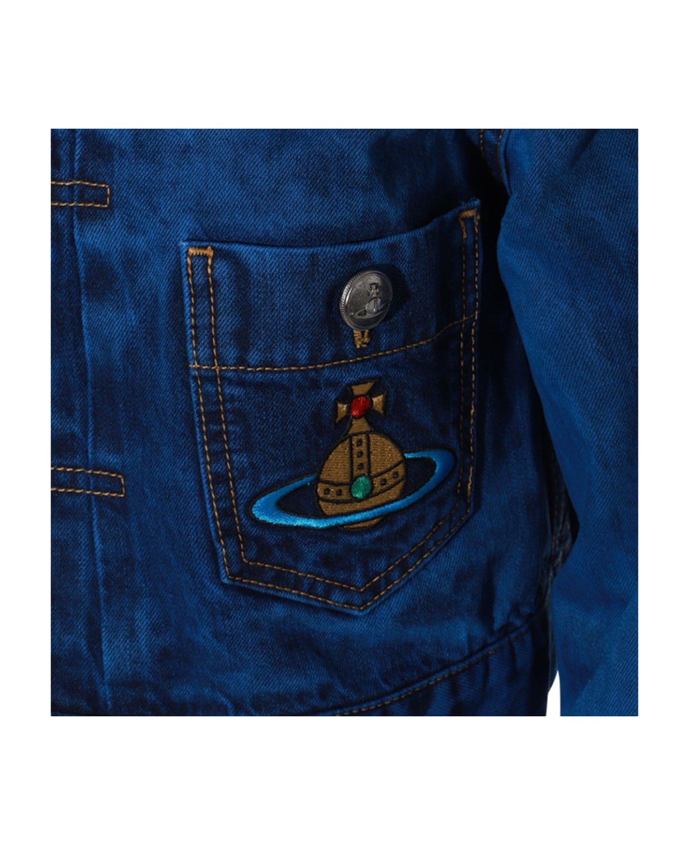 Vivienne Westwood Cropped Denim Jacket - Blu