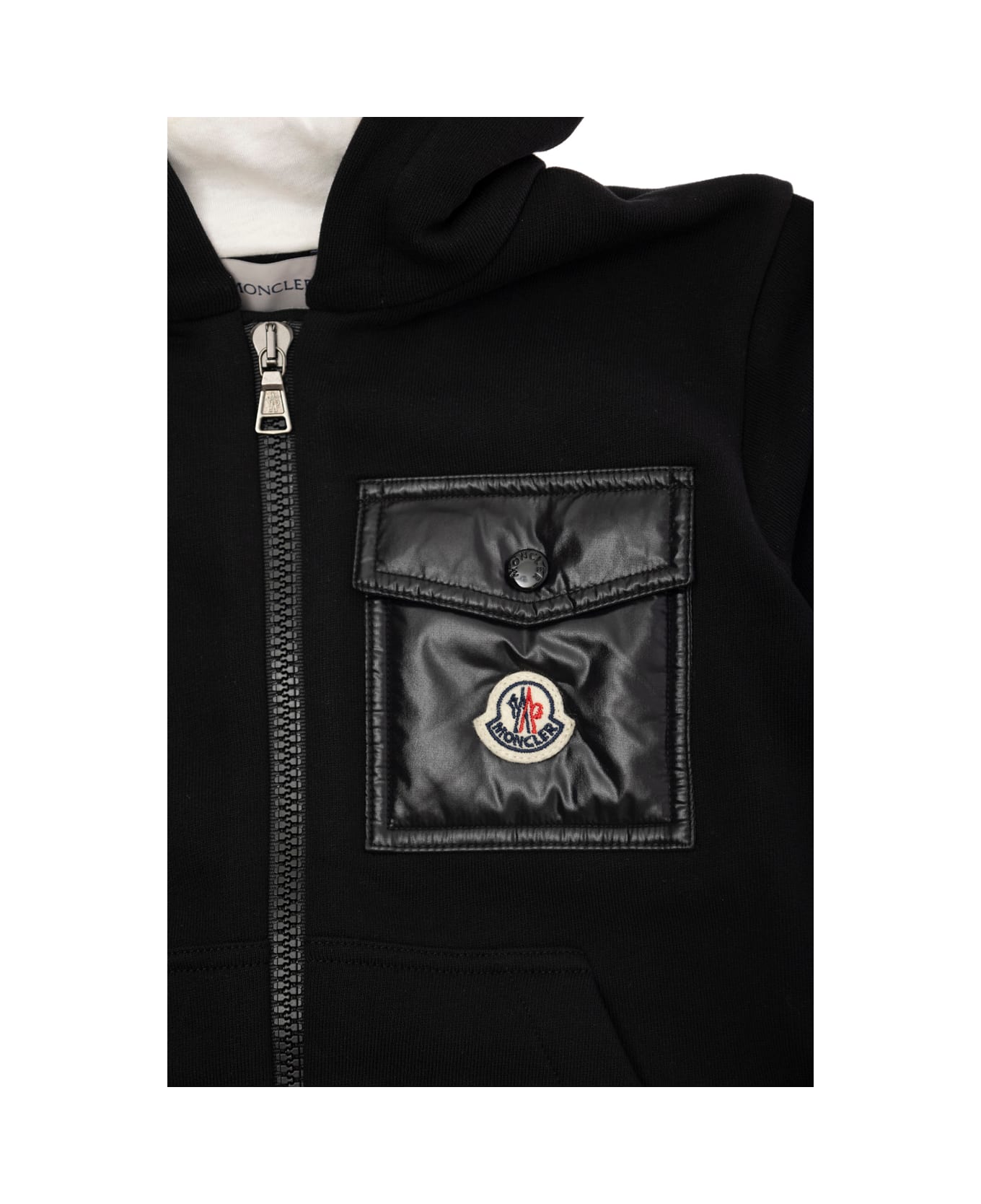 Moncler Black Sweatshirt And Pants Ensemble In Jersey Boy - Black