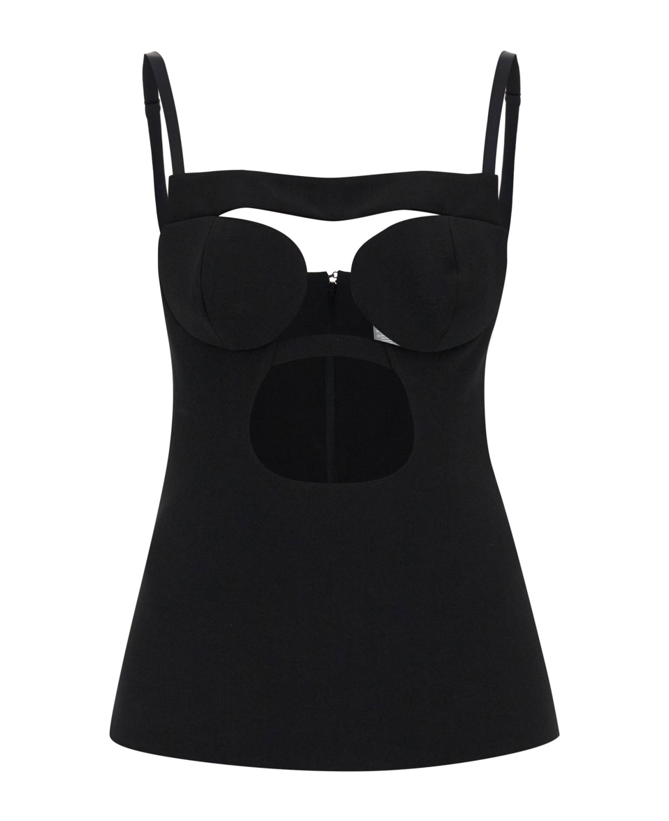 Nensi Dojaka Cut-out Top With Padded Cup - BLACK (Black)