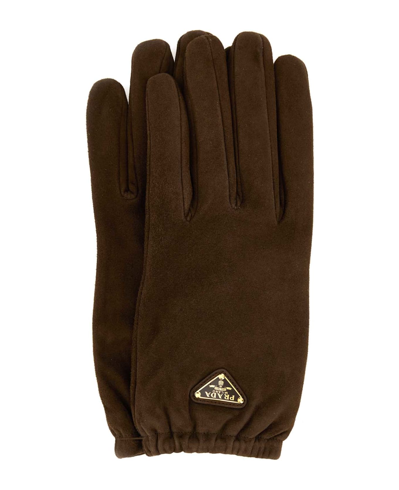 Prada Brown Suede Gloves - CACAO