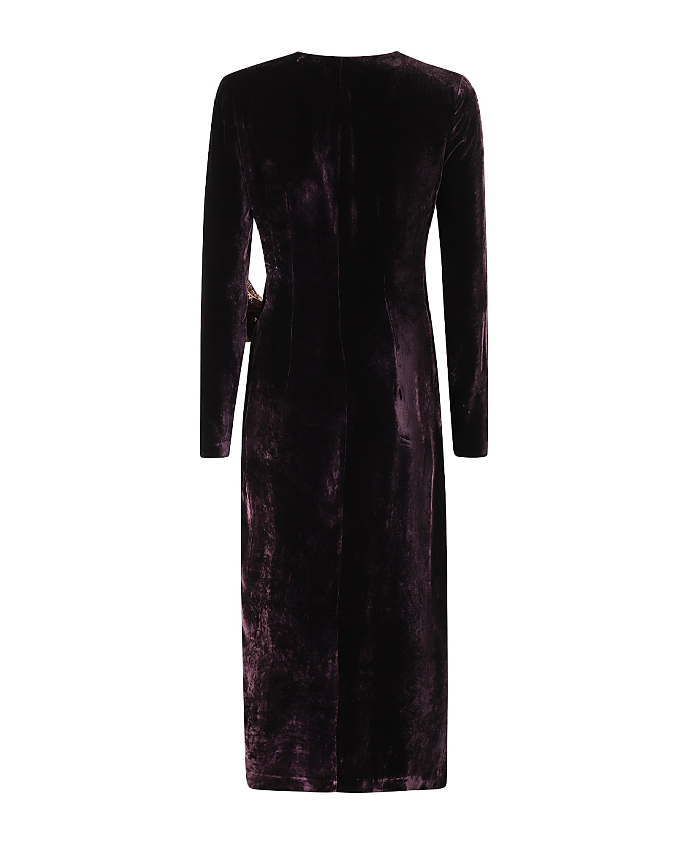 Blumarine Fluid Velvet Dress - Prune Red