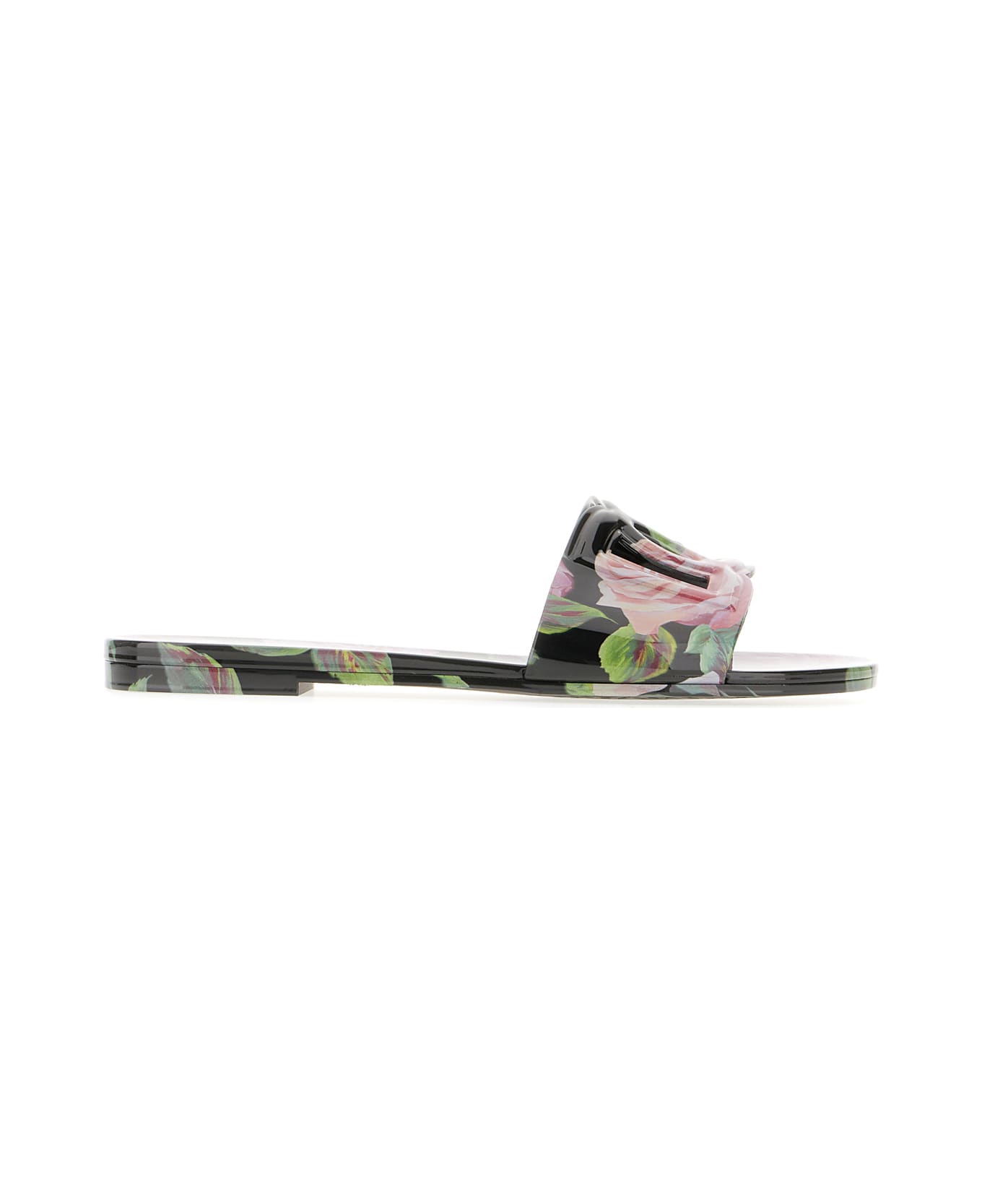 Dolce 
Gabbana Multicolor Rubber Slippers - ROSE ROSA FDO NERO