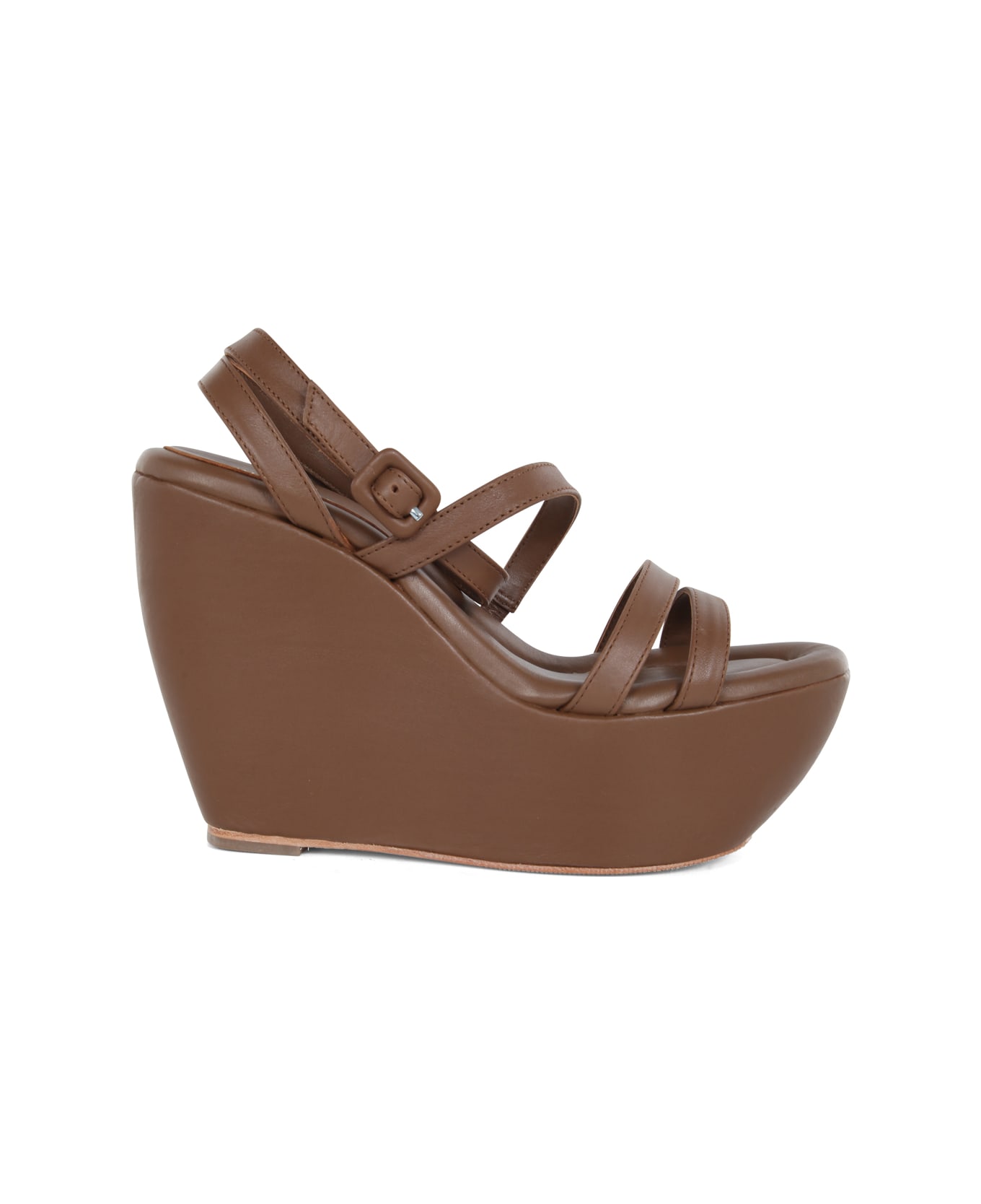 Paloma Barceló Iraide Wedge Sandals With Ankle Bands - Hazelnut