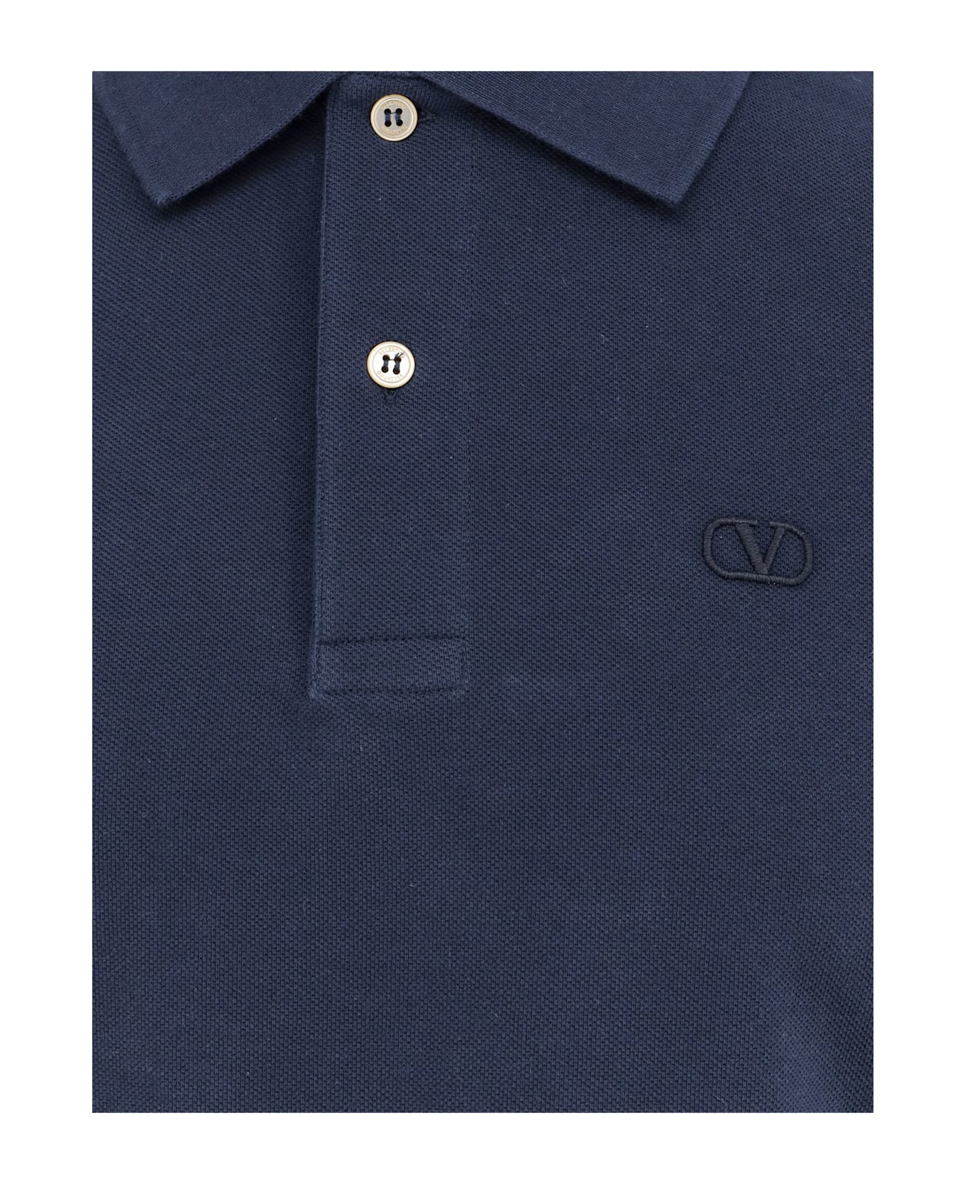 Valentino Cotton Piquet Polo Shirt With Vlogo Embroidery