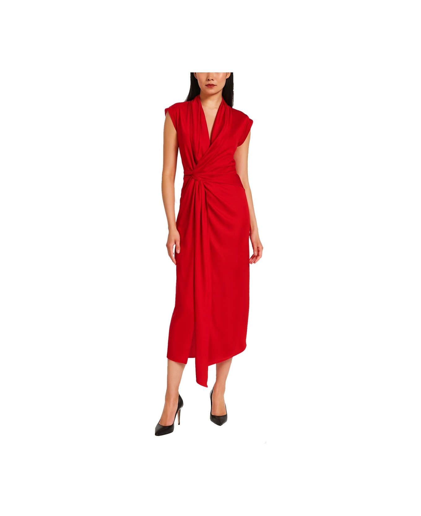 Victoria Beckham Silk Long Dress - RED