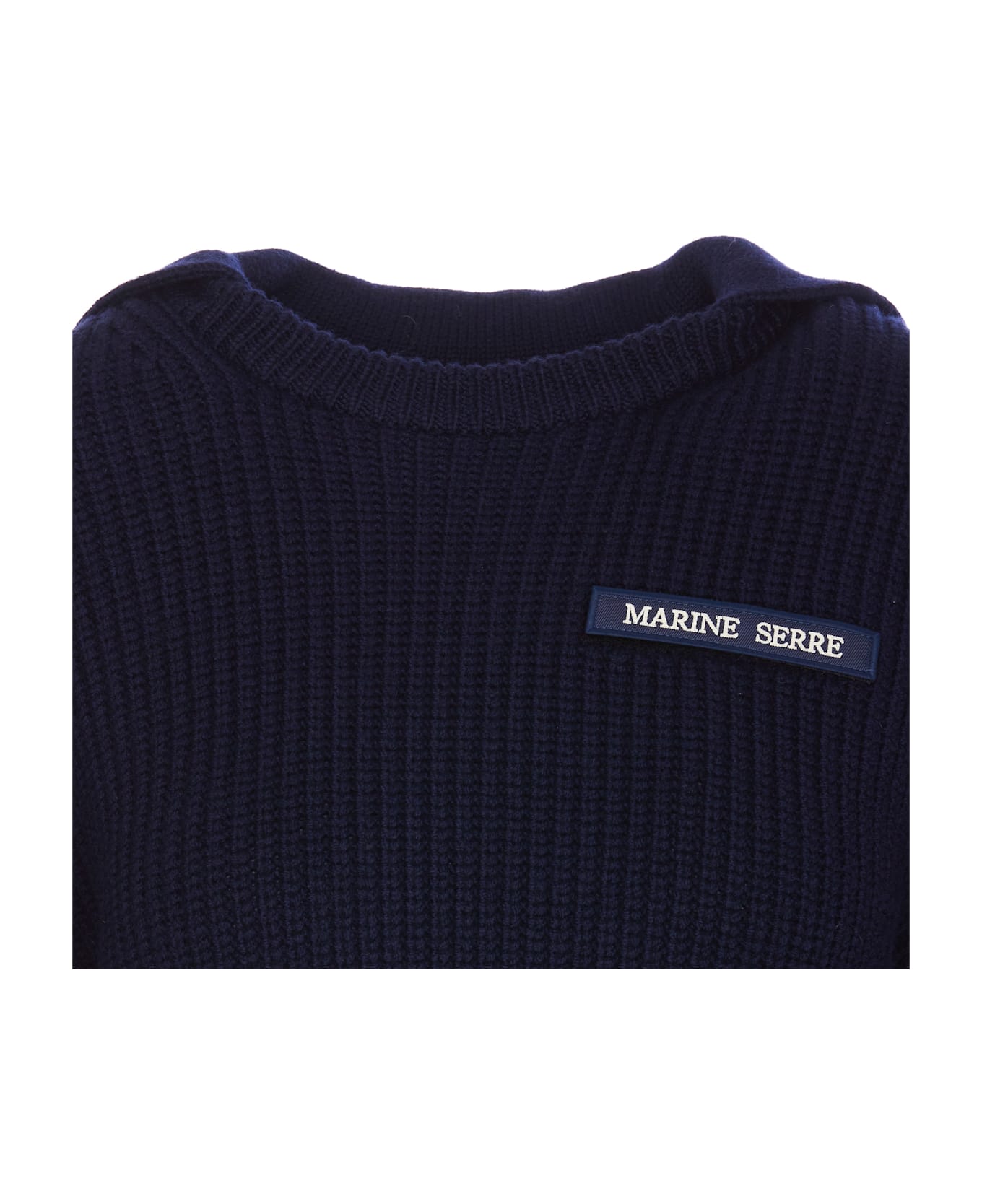 Marine Serre Half Knit Sailor Sweater - Blue