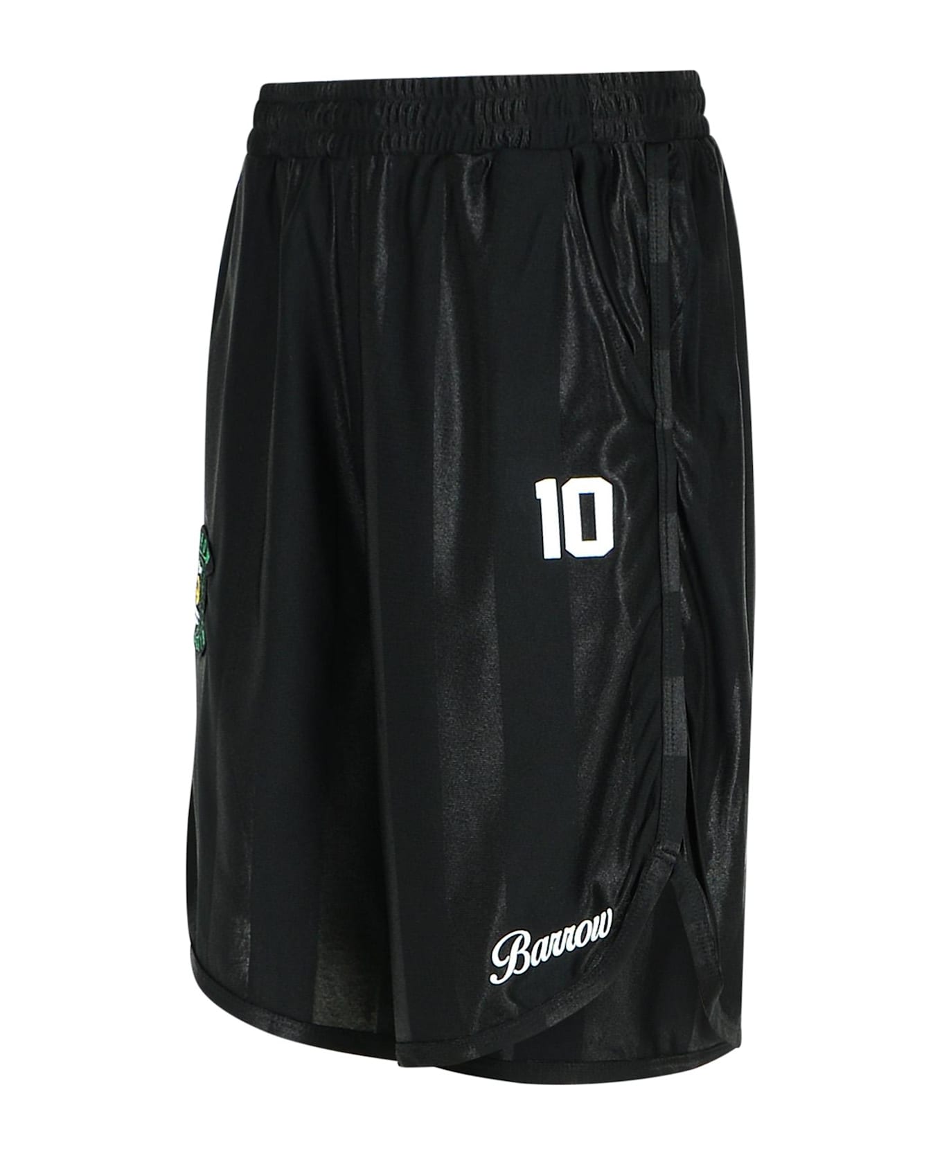 Barrow Black Polyester Bermuda Shorts - Black