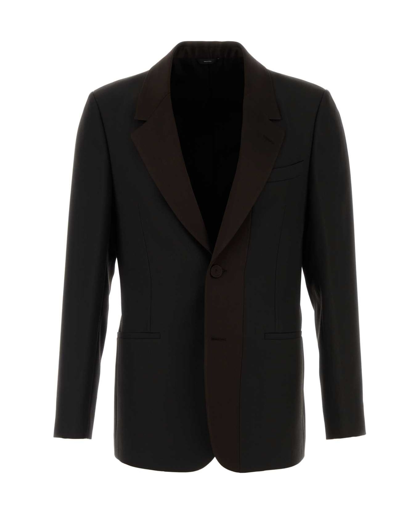 Fendi Dark Brown Gabardine Blazer - CAFFE