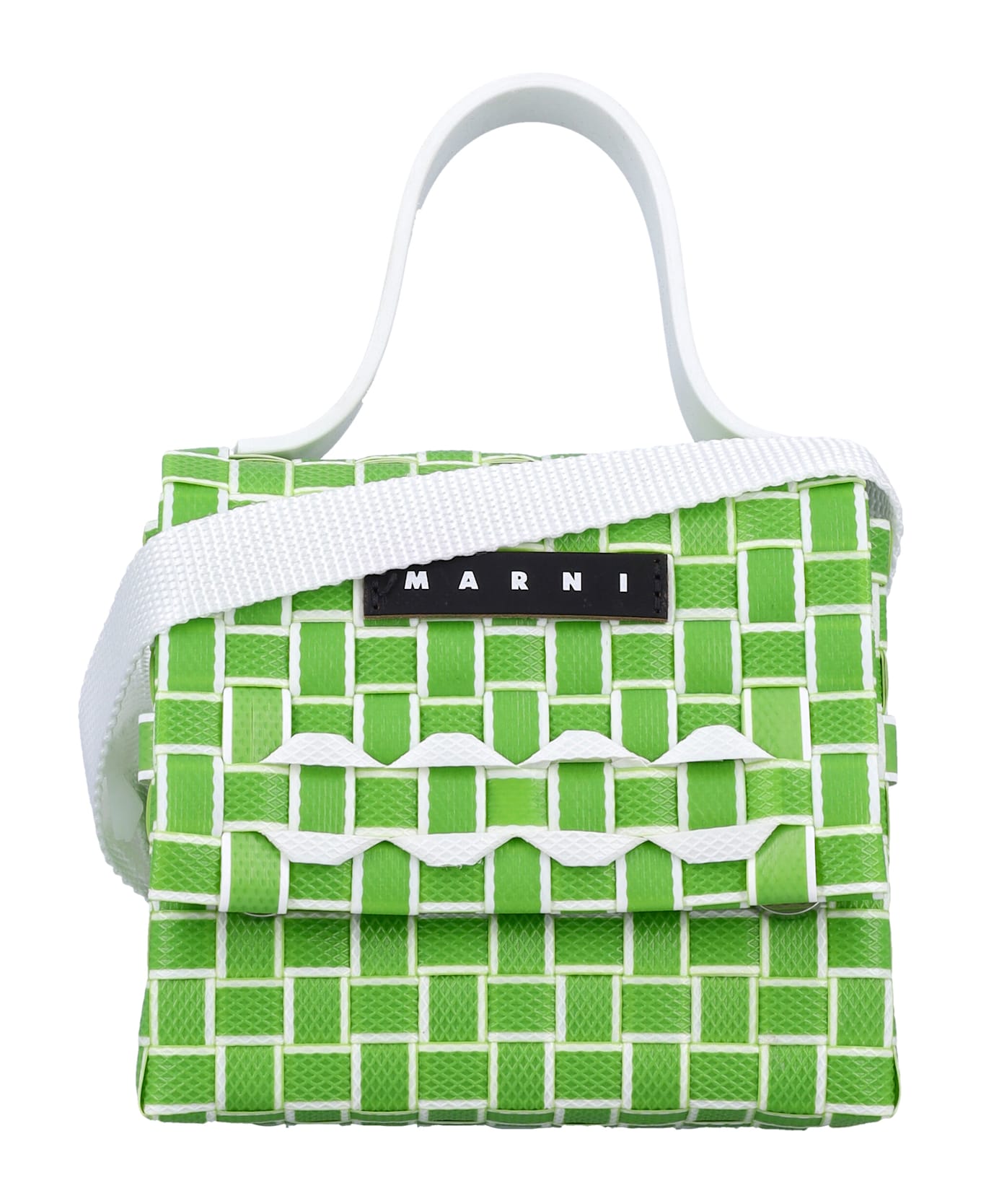 Marni Kid - Crossbody Woven Flap Bag - LIME アクセサリー＆ギフト