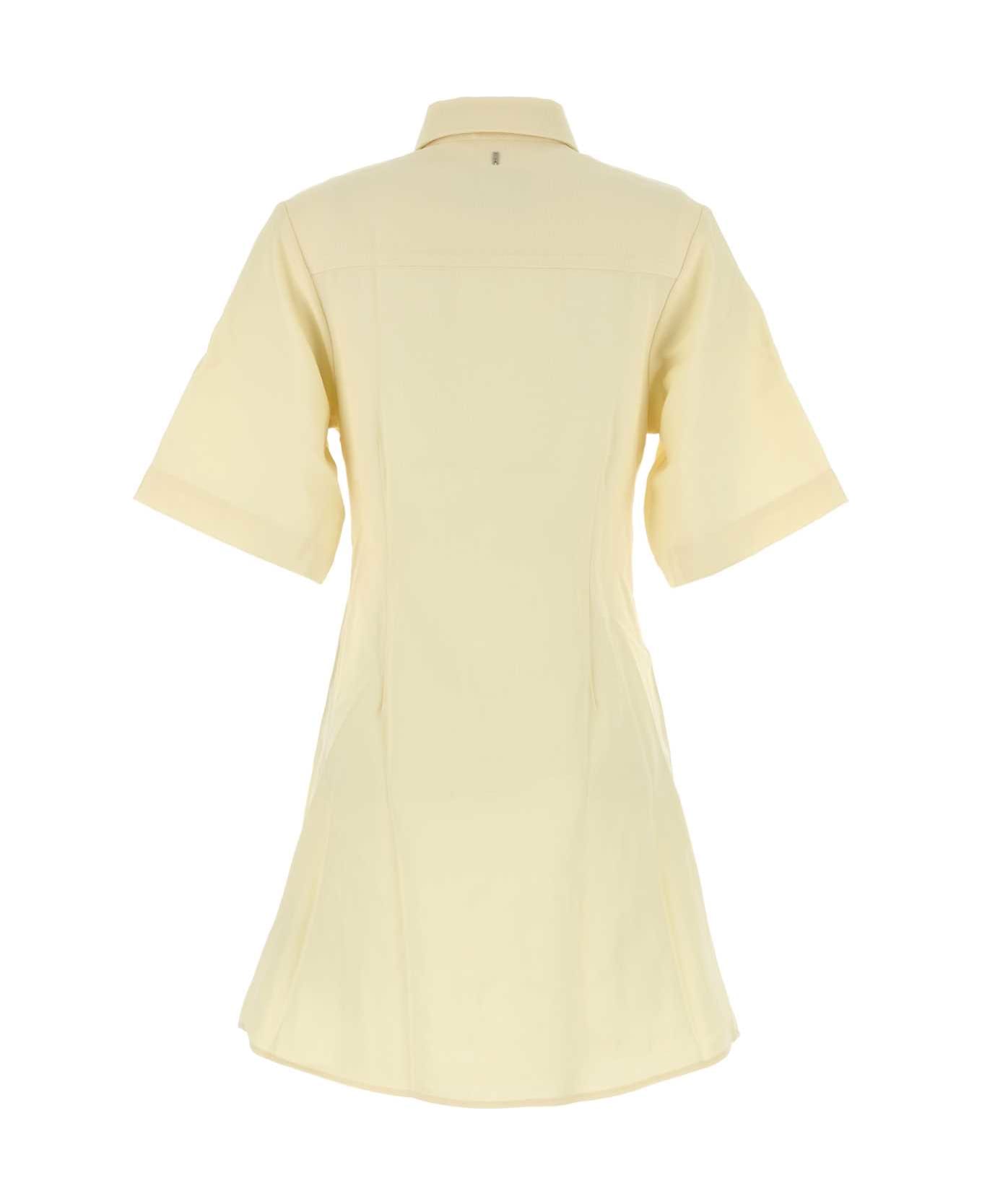 Ami Alexandre Mattiussi Pastel Yellow Wool Shirt Dress - BEURRE