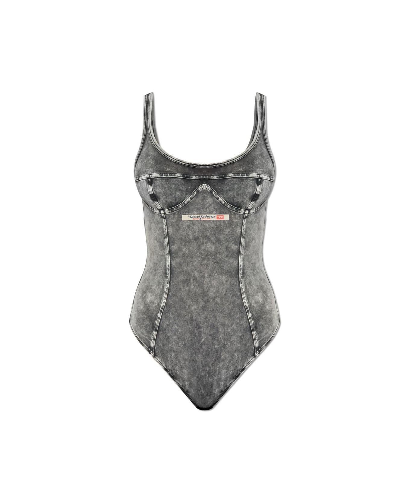 Diesel Ufby-denim-cami Sleeveless Bodysuit - Fog