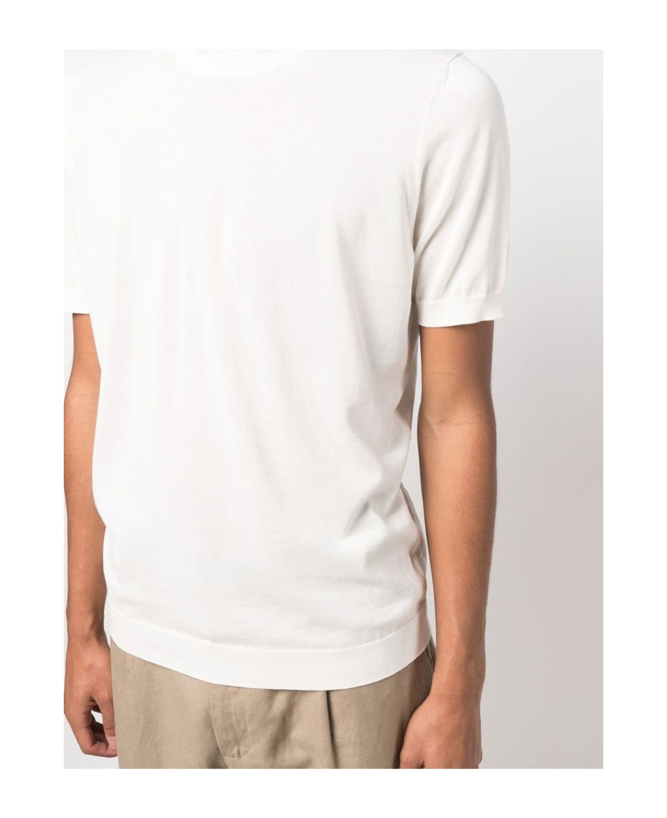 Drumohr White Cotton T-shirt - White シャツ