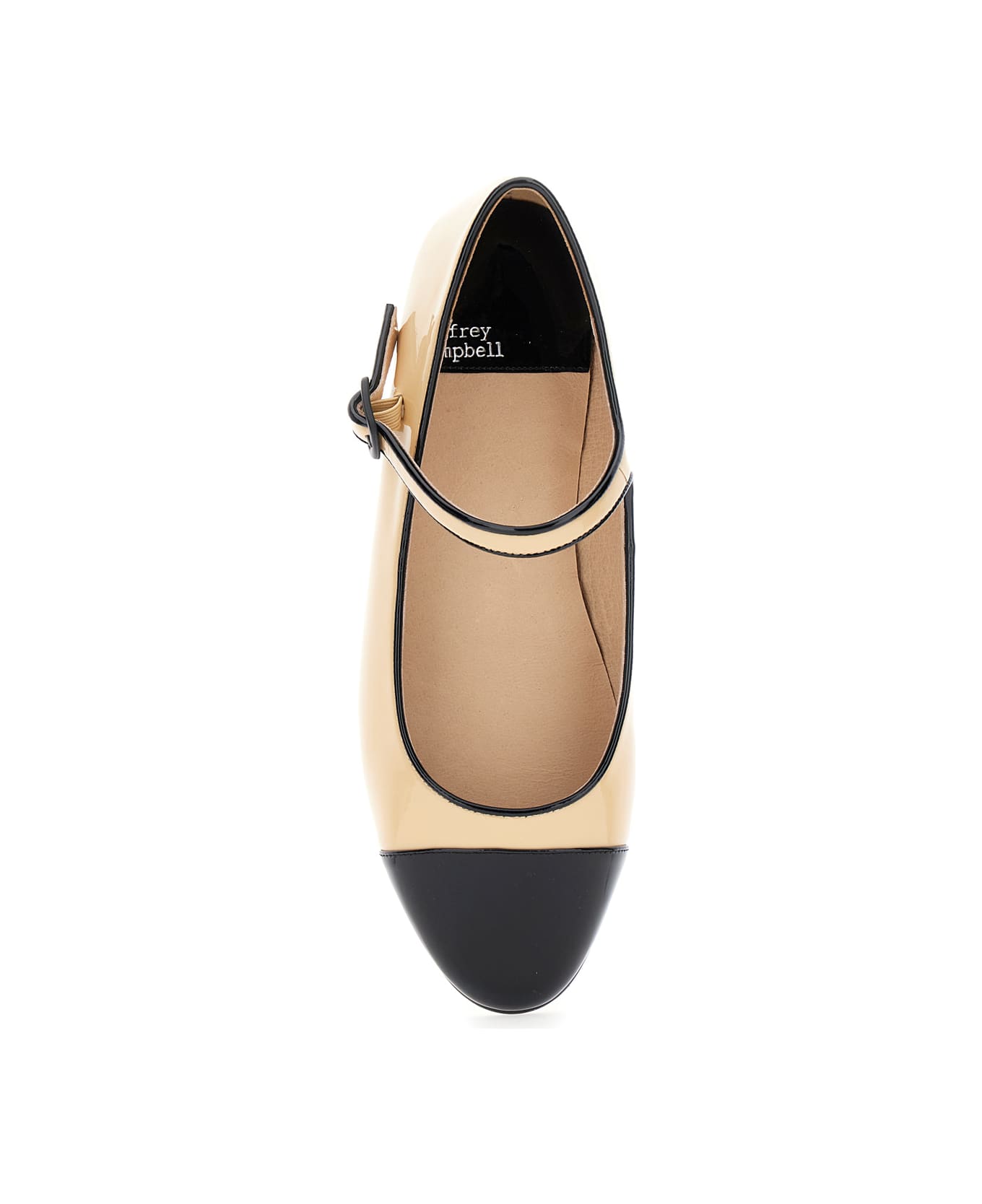 Jeffrey Campbell Curvet
 Beige Ballet Shoes With Contrasting Toe In Patent Leather Woman - Beige