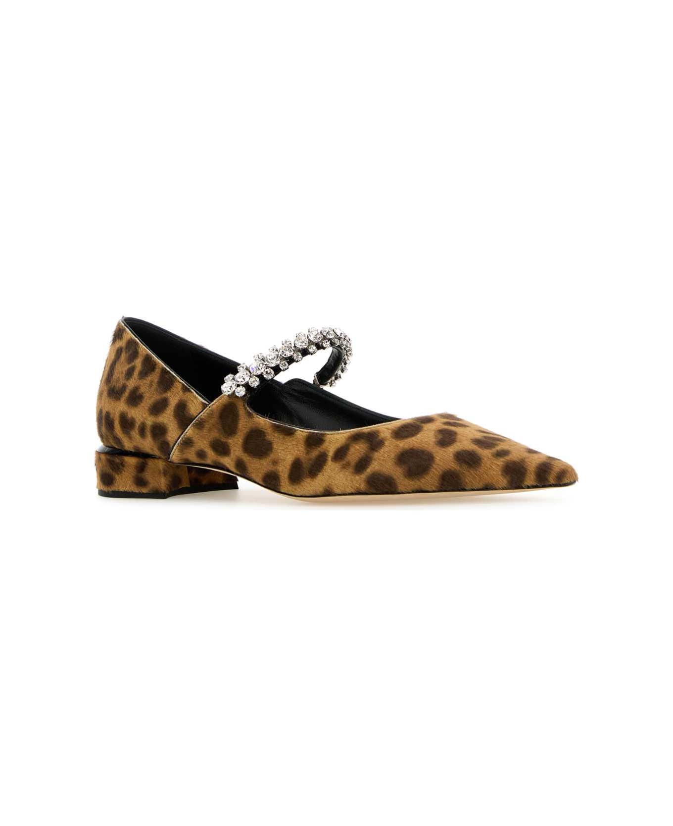Jimmy Choo Printed Calf Hair Bing Ballerinas - NATURAL