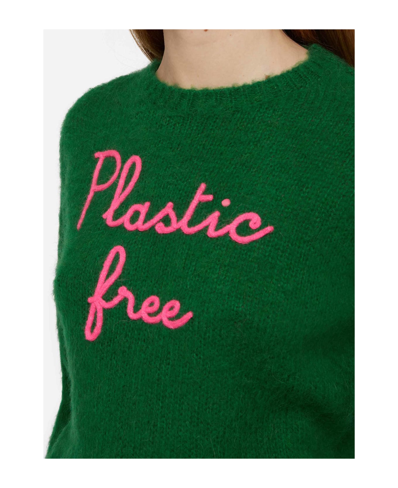 MC2 Saint Barth Woman Crewneck Soft Crop Sweater With Plastic Free Embroidery - unknown