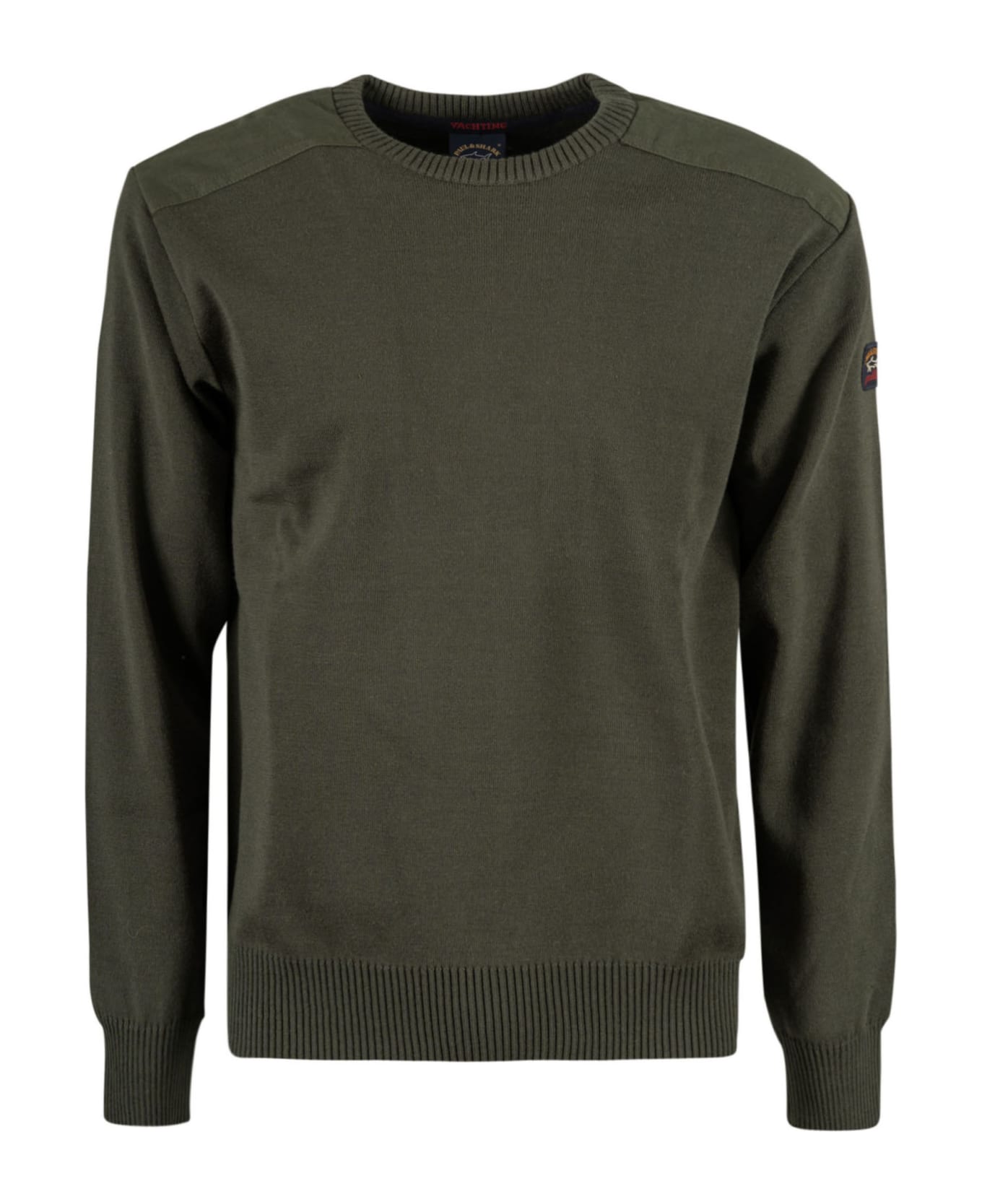 Paul&Shark Crewneck Logo Patched Sweater - Green ニットウェア