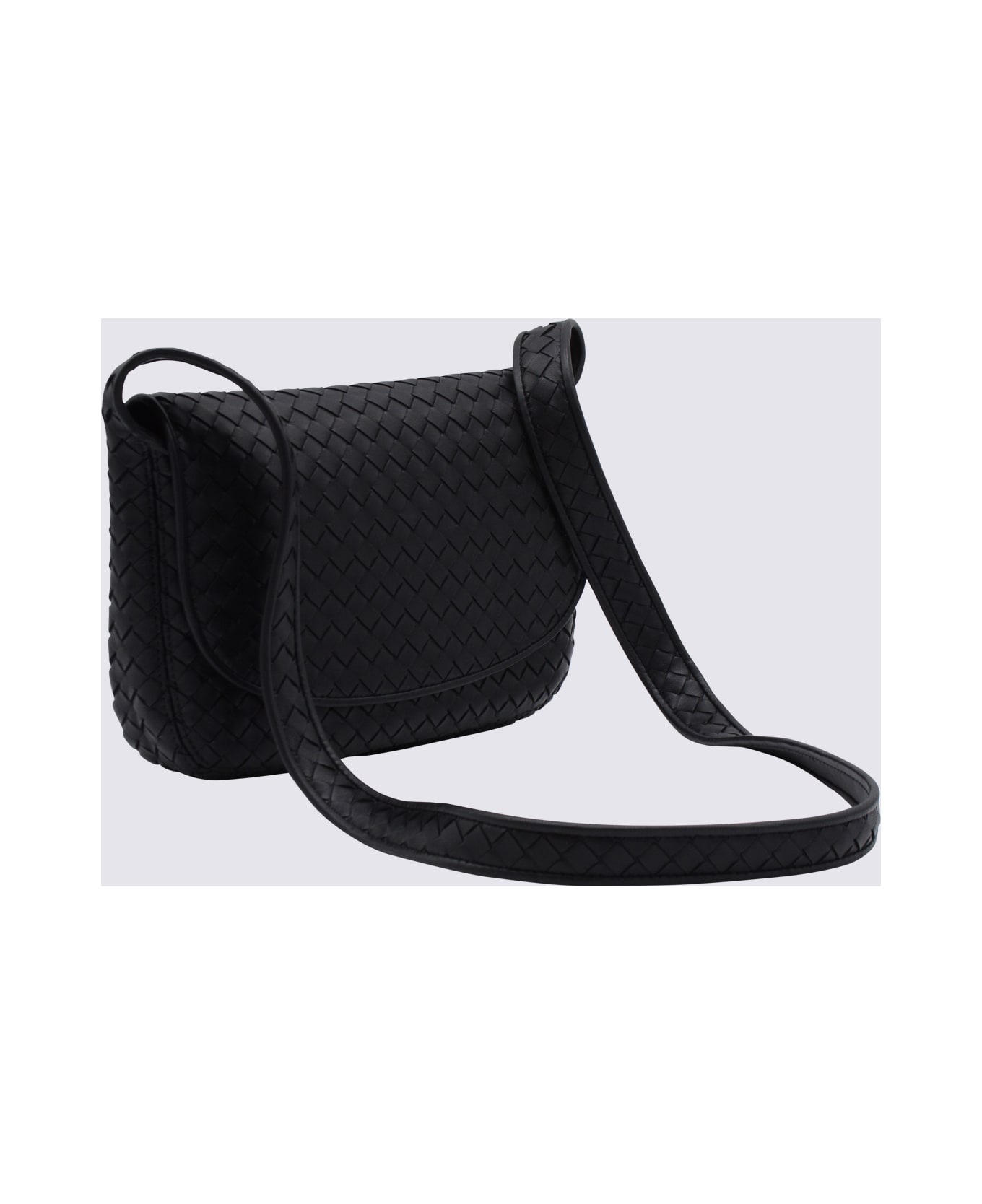 Bottega Veneta Black Leather Messenger Bag - Black