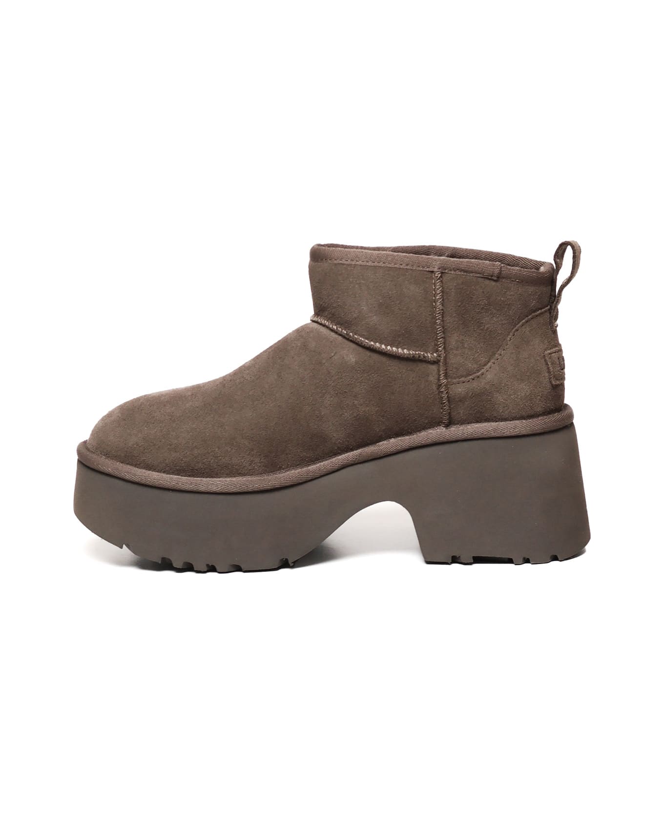 UGG Ultra Mini New Heights Boots In Suede - HICKORY