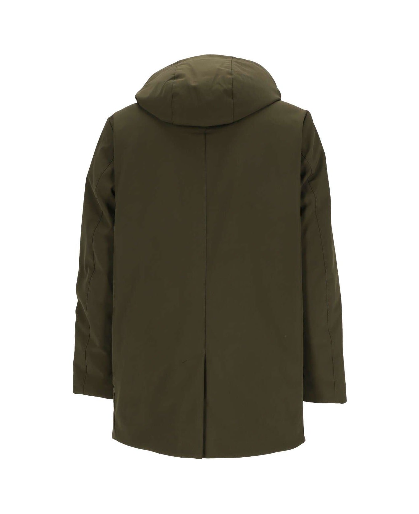 Woolrich Barrow Mac Straight Hem Coat - dark green