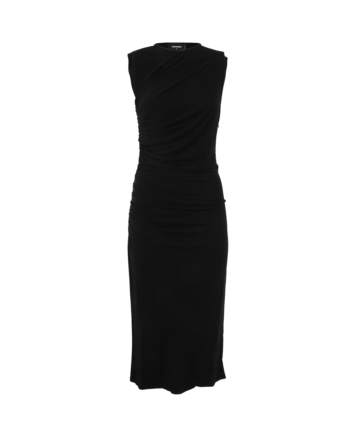 Dsquared2 Shirred Long Dress - Black