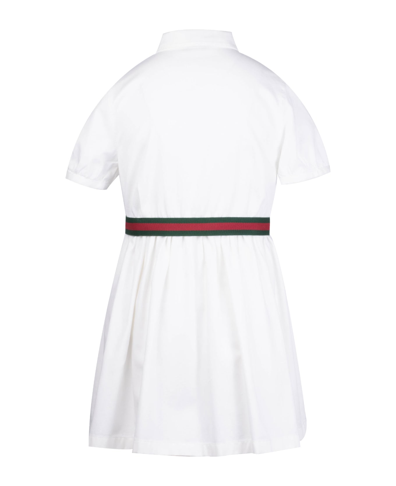 Gucci Cotton Dress With Apple Buckle - White