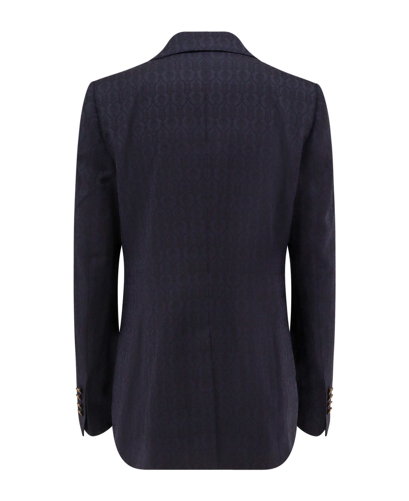 Etro Single-breasted Wool Blazer With Iconic Pattern - Blue