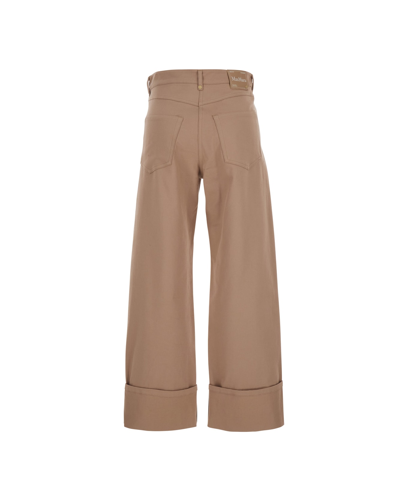 
S Max Mara 
cervia
 Beige Five Pocket Pants With Turn-ups In Cotton Woman - Beige