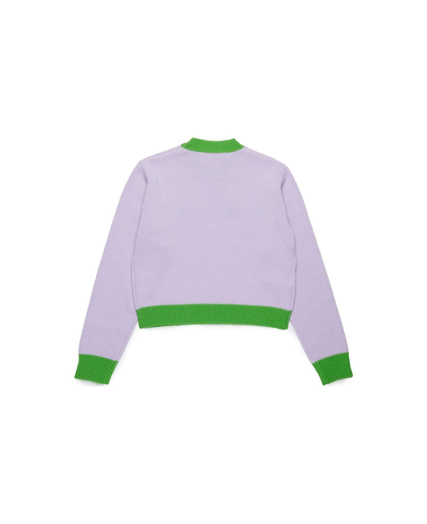 Marni Logo Intarsia Knitted Jumper - Lilac