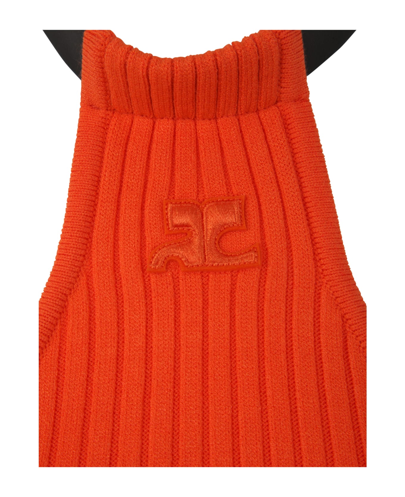 Courrèges Mini Choker Rib Knit Dress - Sunset