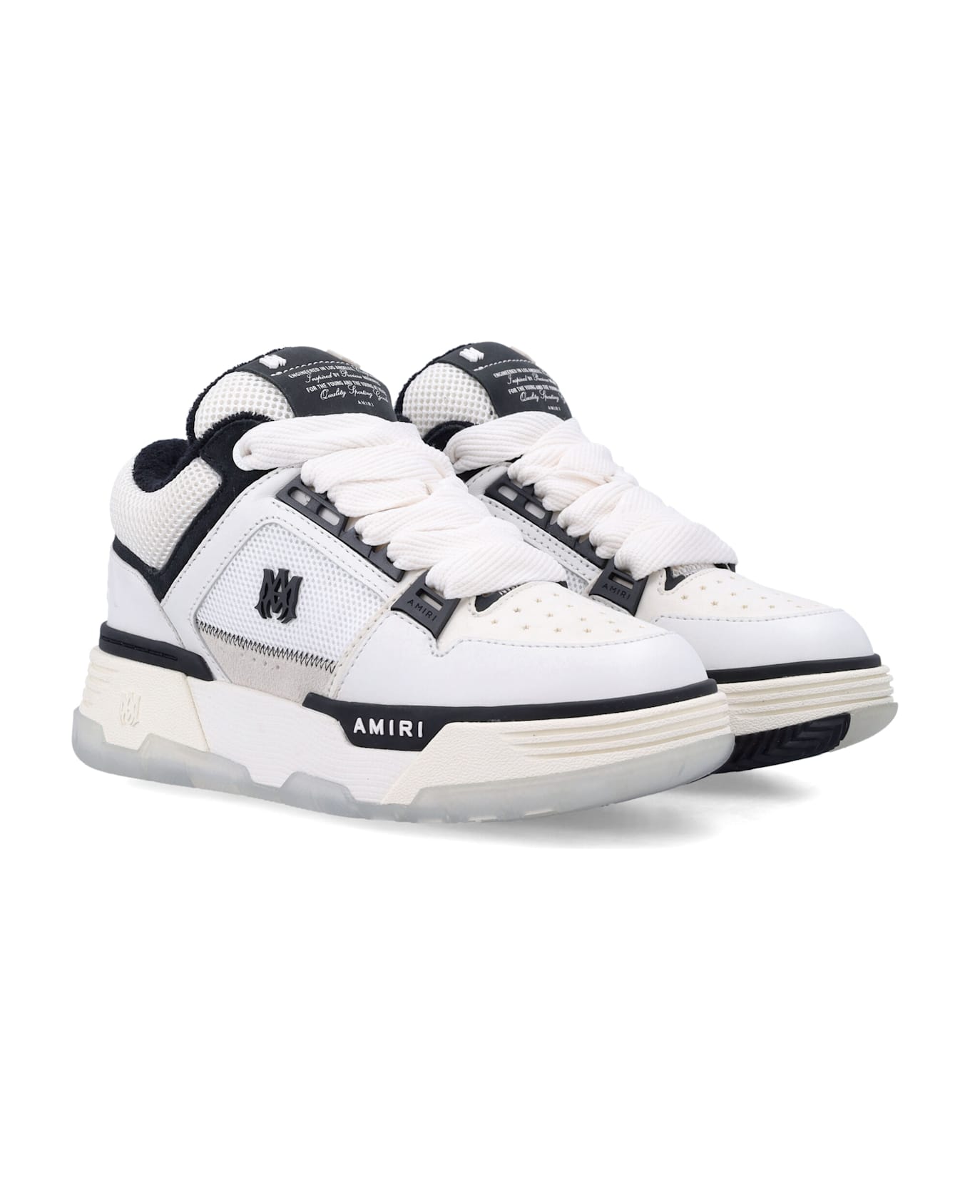 AMIRI Ma-1 Leather Mesh Woman's Sneakers - WHITE BLACK