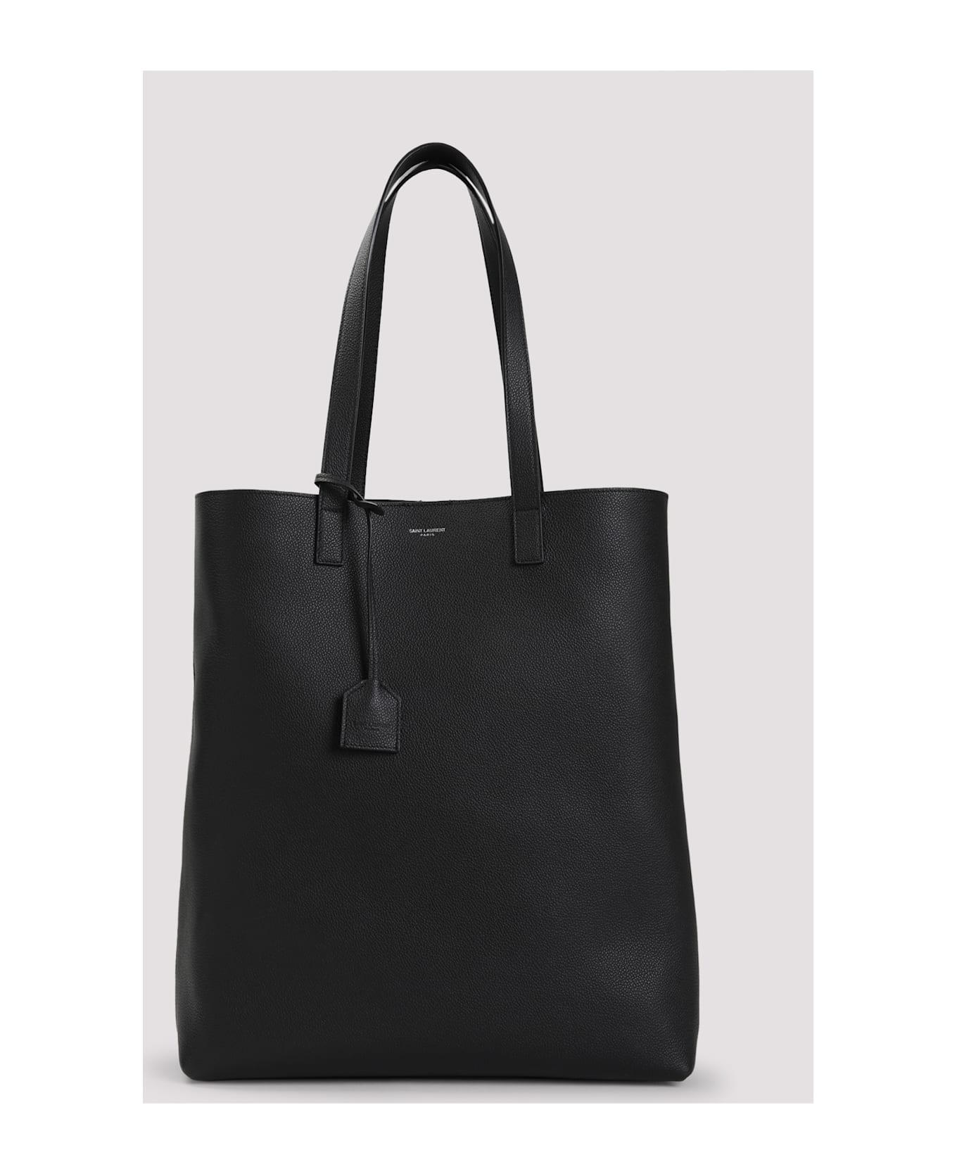 Saint Laurent Grained Leather Bold Shopping Bag - Black
