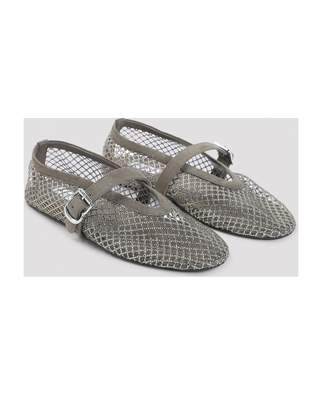 Alaia Alaïa Fishnet Ballerinas - Argent